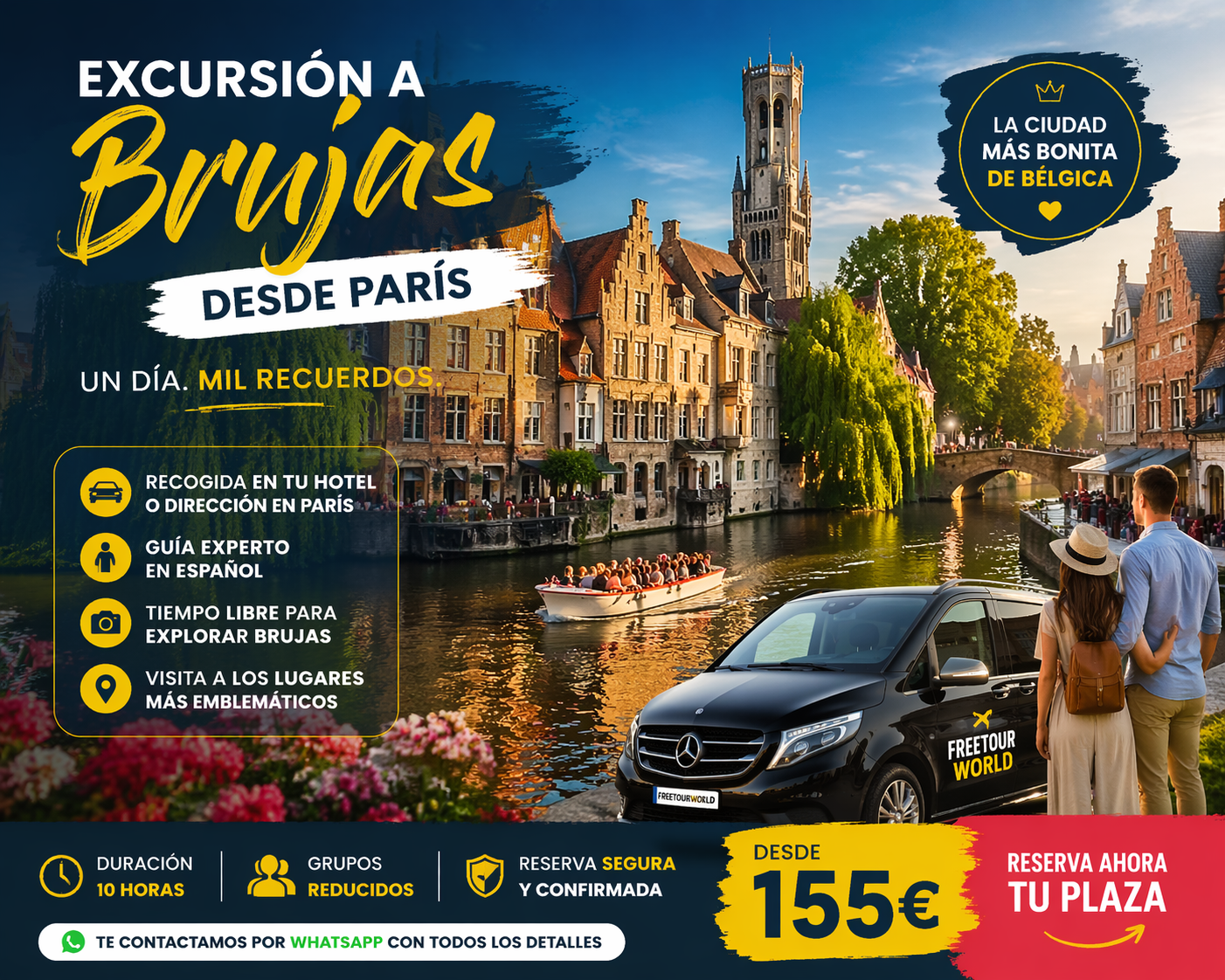 Excursión a Brujas desde París 🇧🇪 