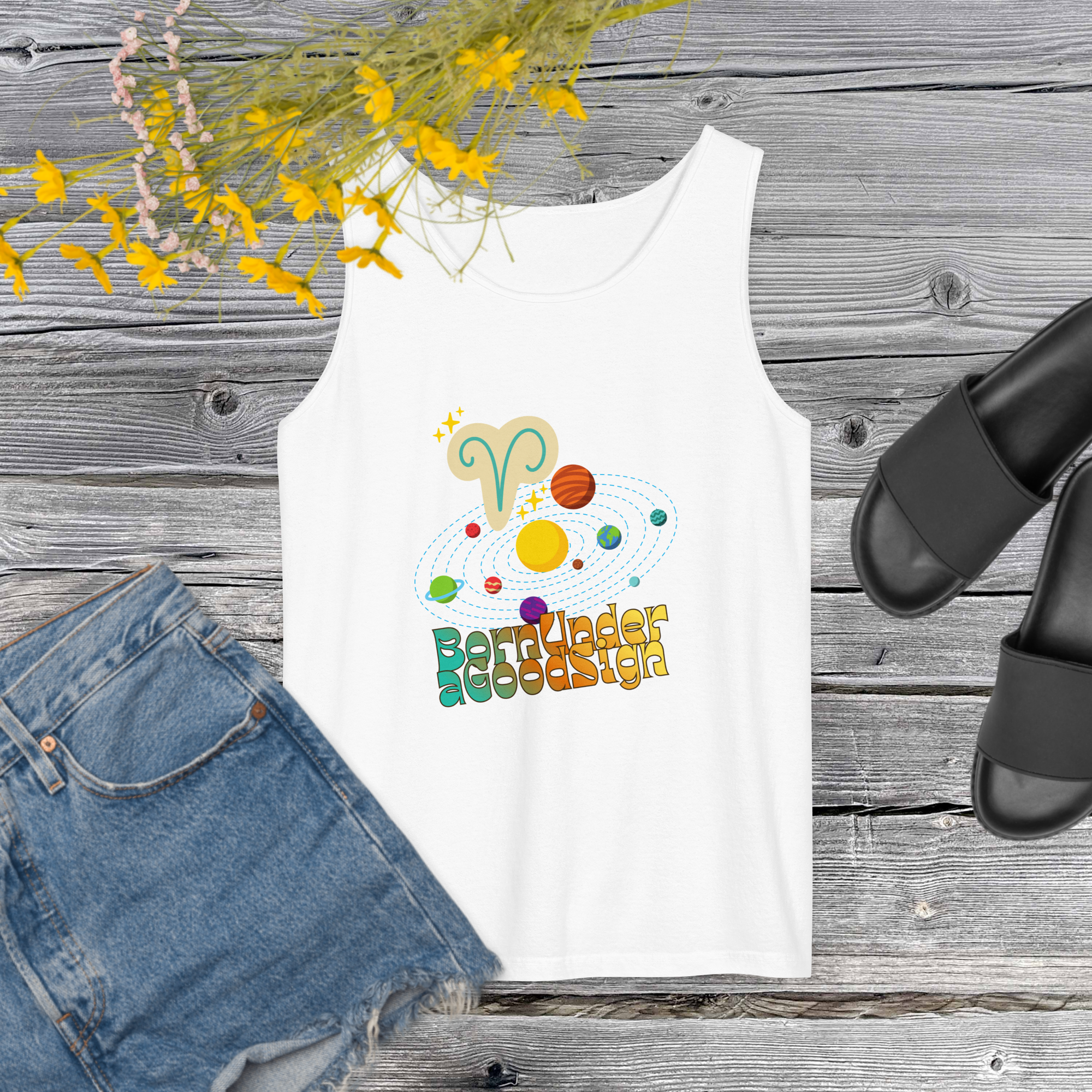 Aries Zodiac Graphic Tank Top