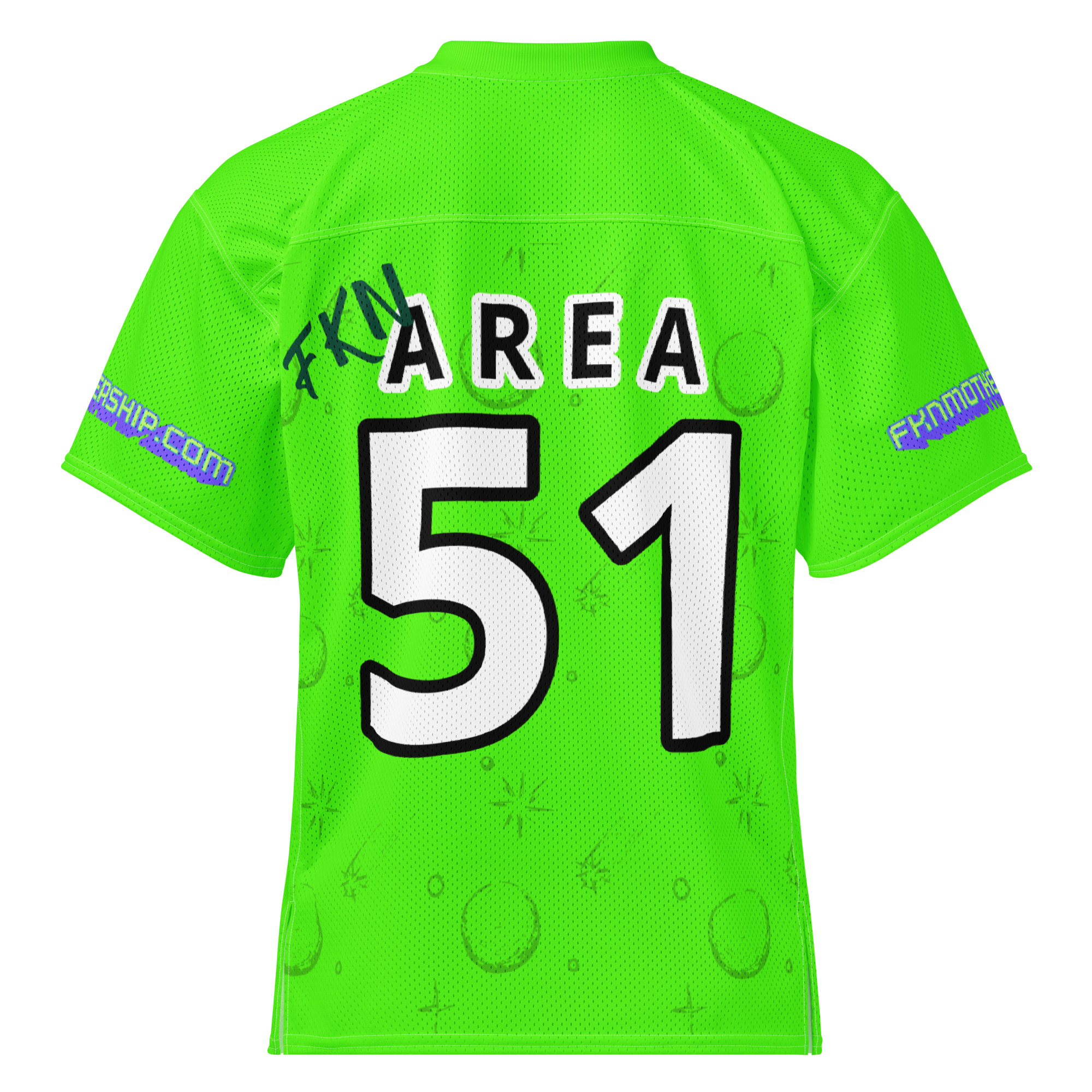 "FKN 51" Neon Green Graphic Sports Jersey