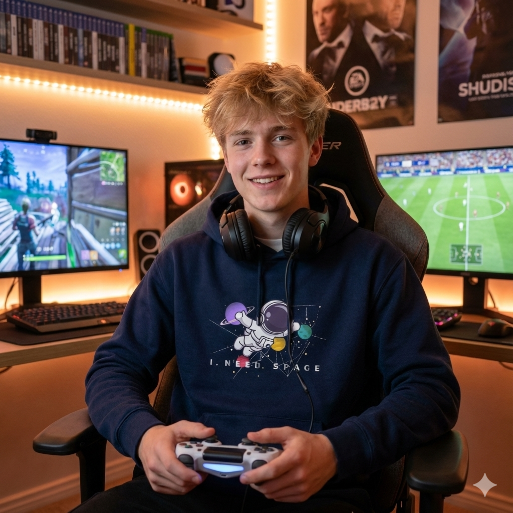 Astronaut Graphic Black Hoodie