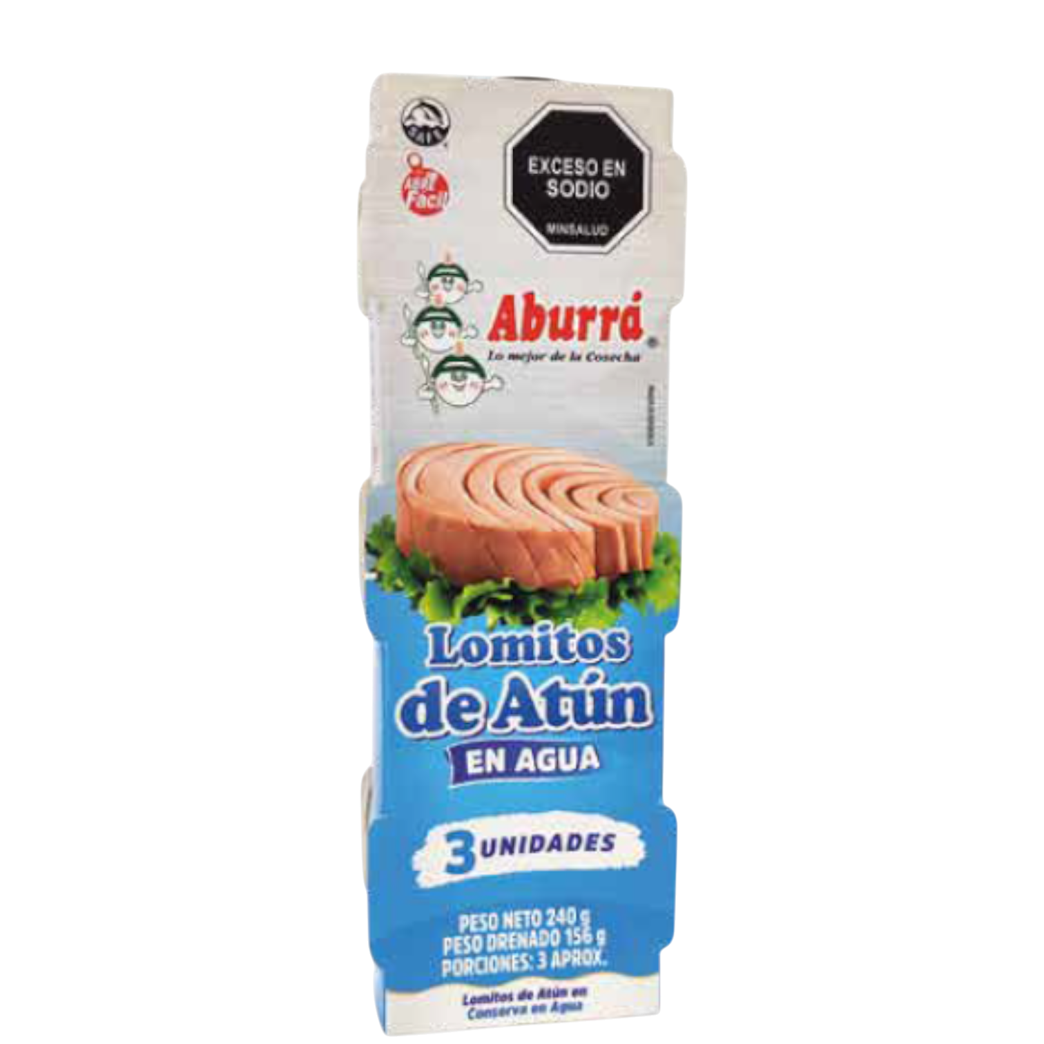 THREEPACK DE LOMITOS DE ATUN EN AGUA 240G