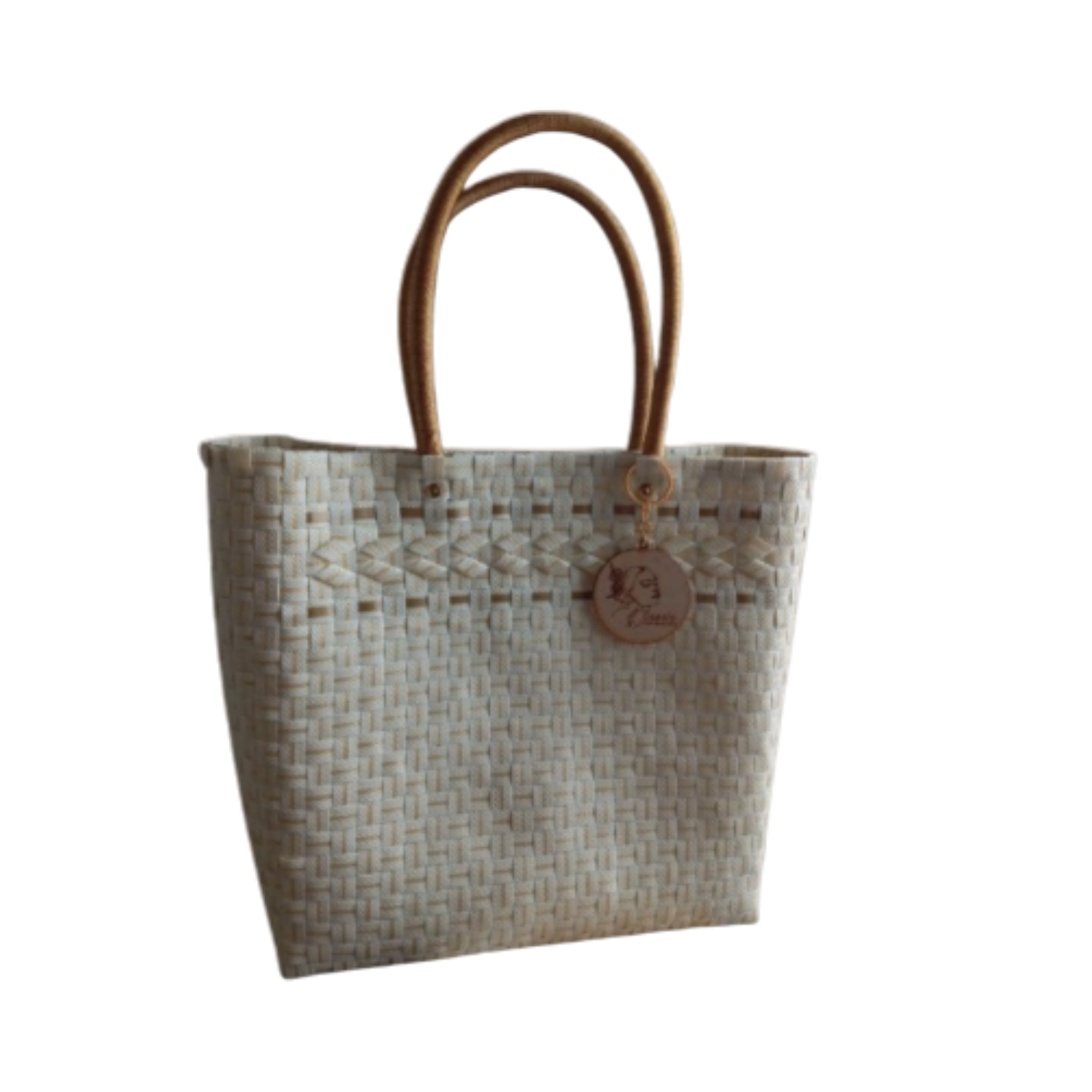 BOLSO TRENZADO DESTELLOS BEIGE