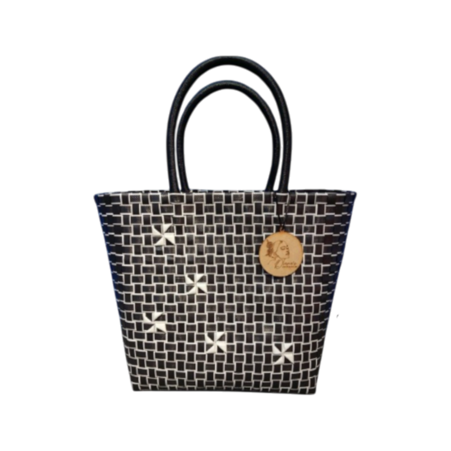 BOLSO TEJIDO EN NEGRO Y BLANCO