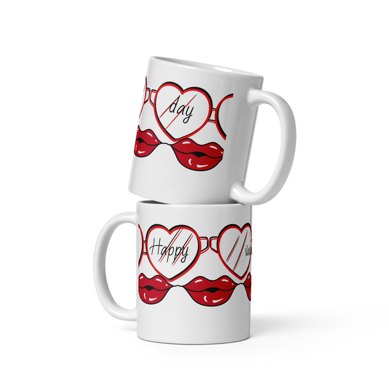 White glossy mug