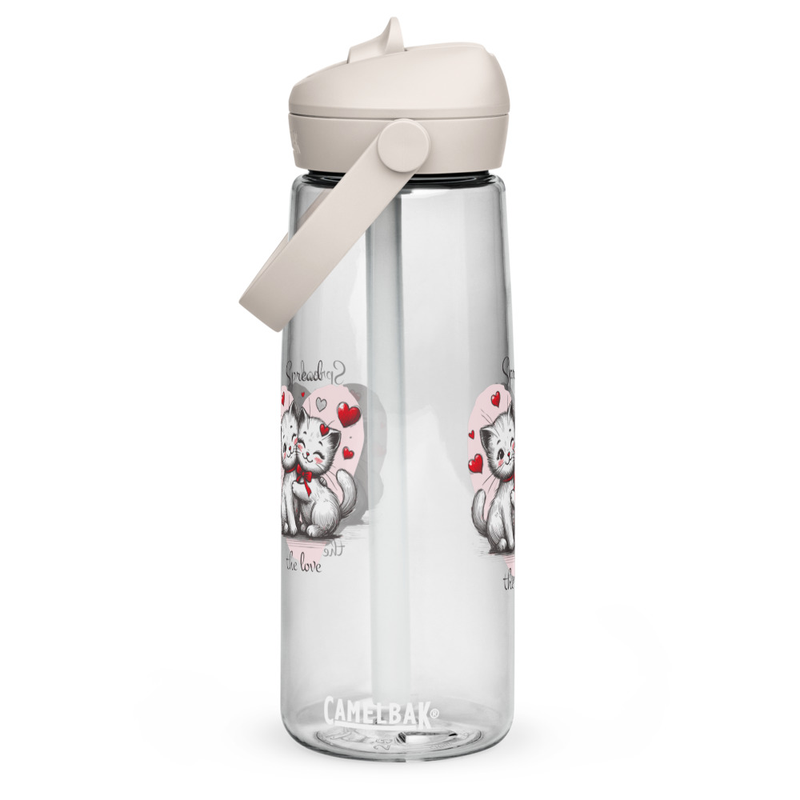 Flip straw water bottle