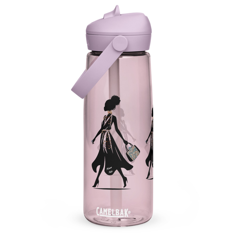 Flip straw water bottle