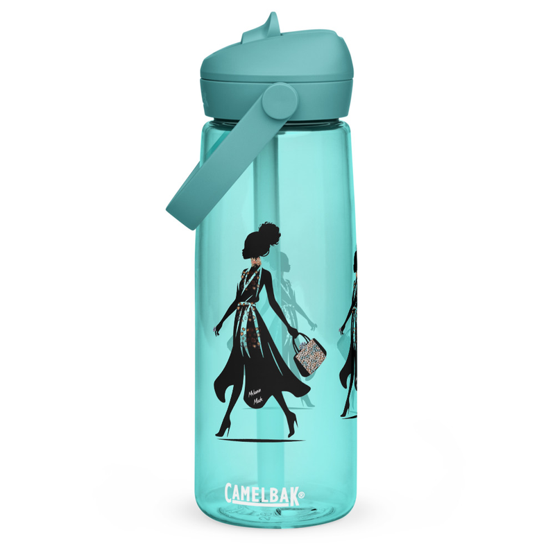 Flip straw water bottle