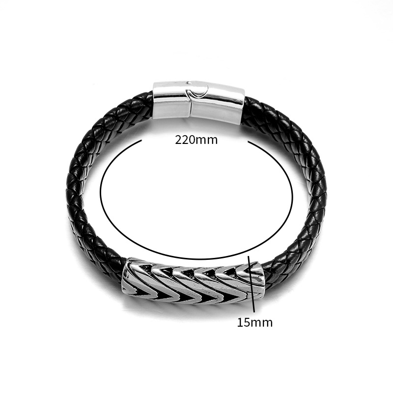 PULSERA Multi-Pulsera de cuero de grano V