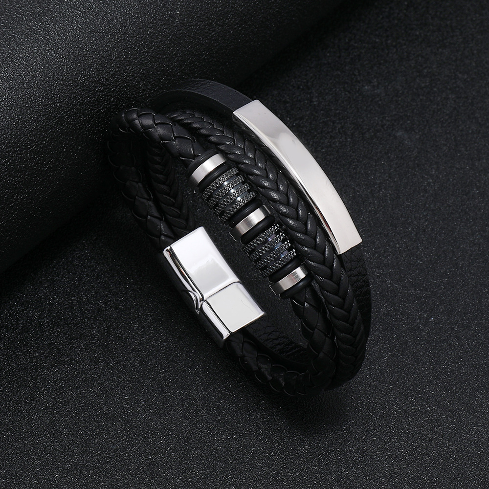 PULSERA Blanco y Negro 23cm