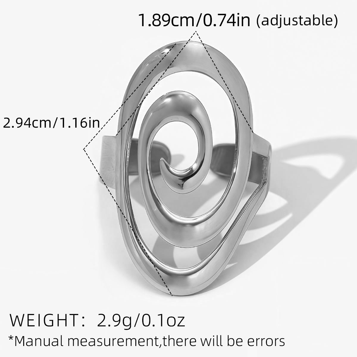 ANILLO Plata|Ajustable|1 Pieza