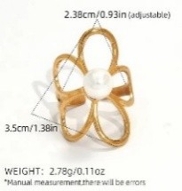 E082 ANILLO Perla dorada|Tamańo medio