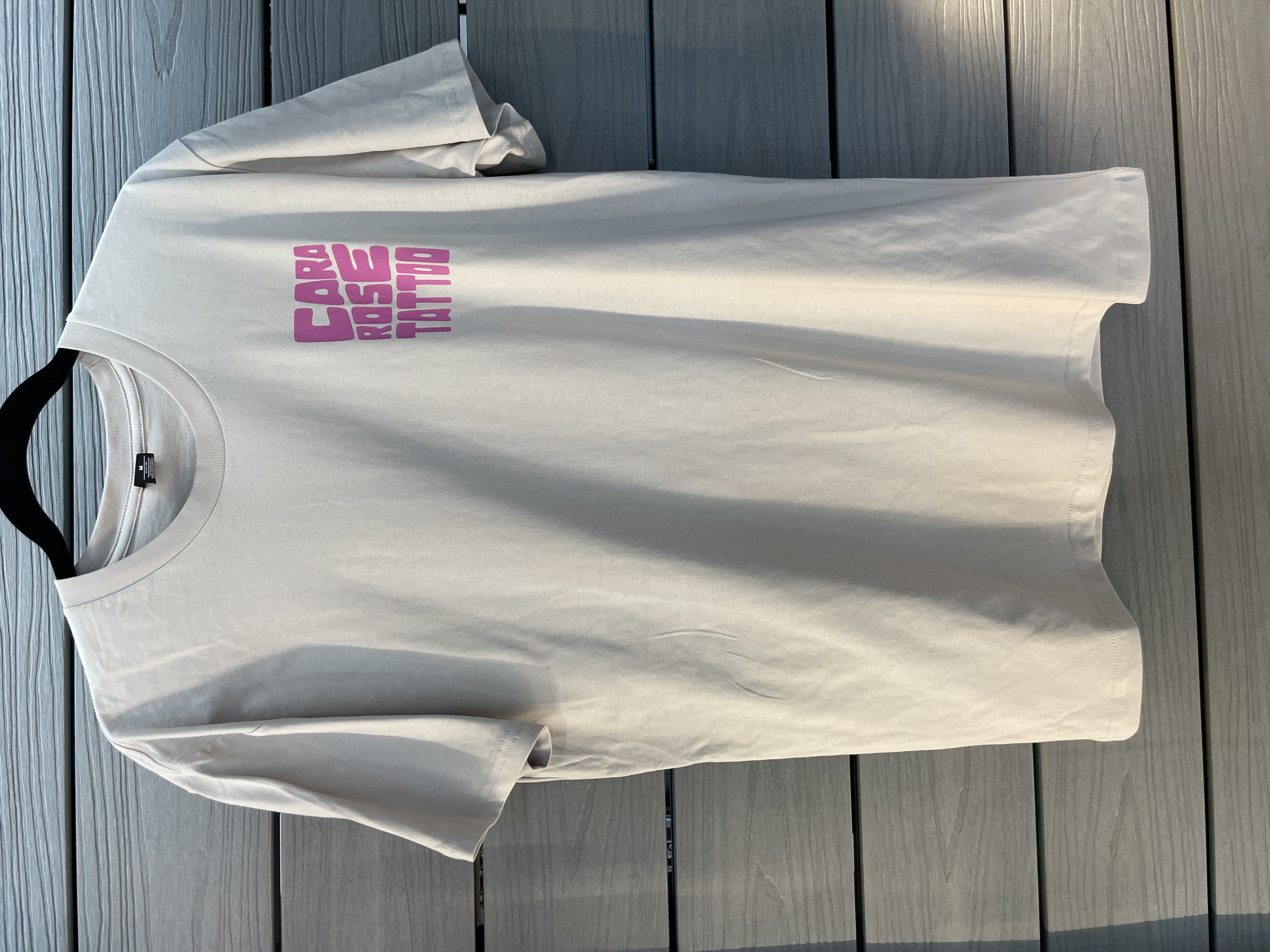 CRT - Pink and Gold on Cream Tee