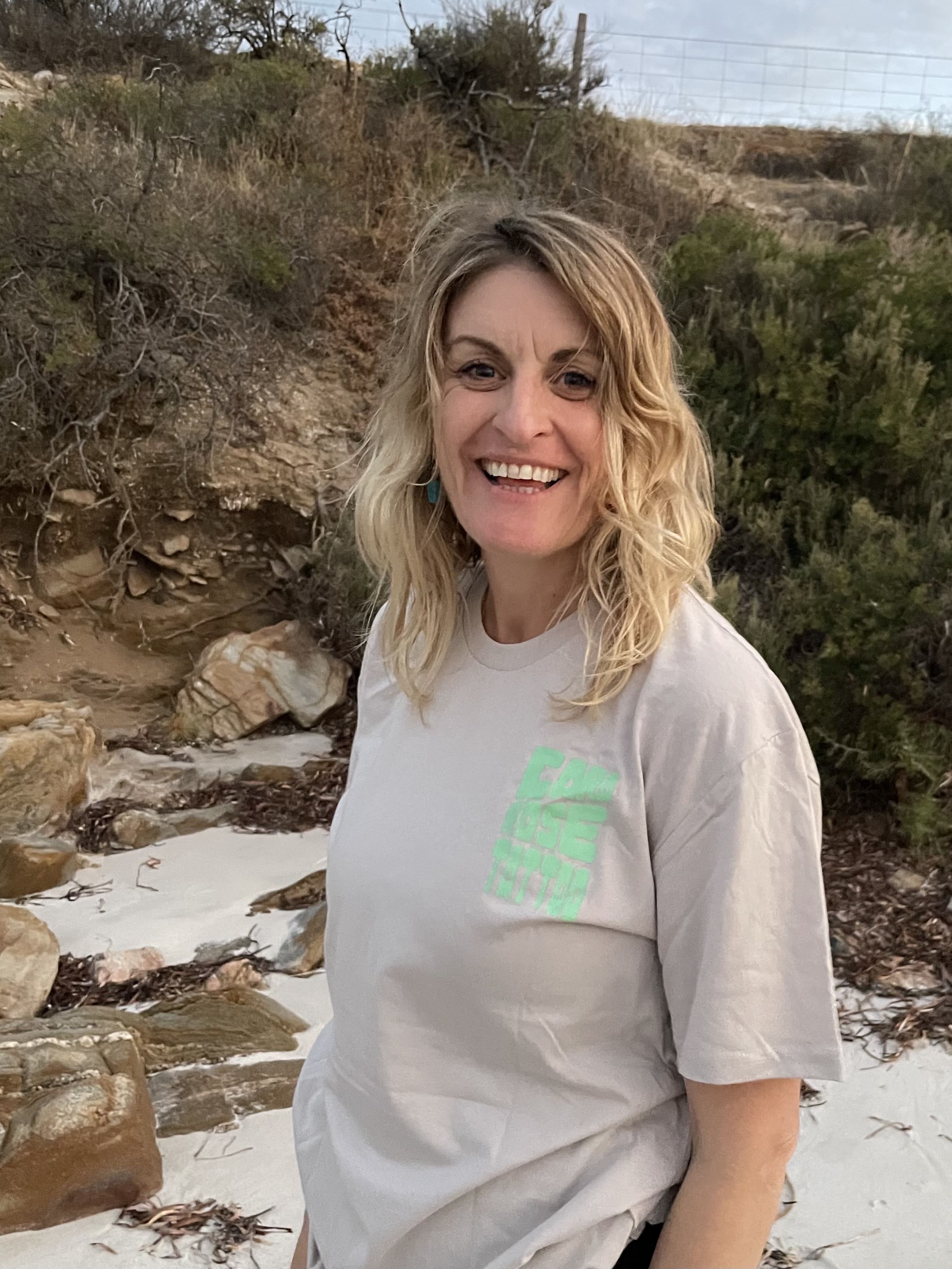 CRT - Green and Gold on Cream Tee