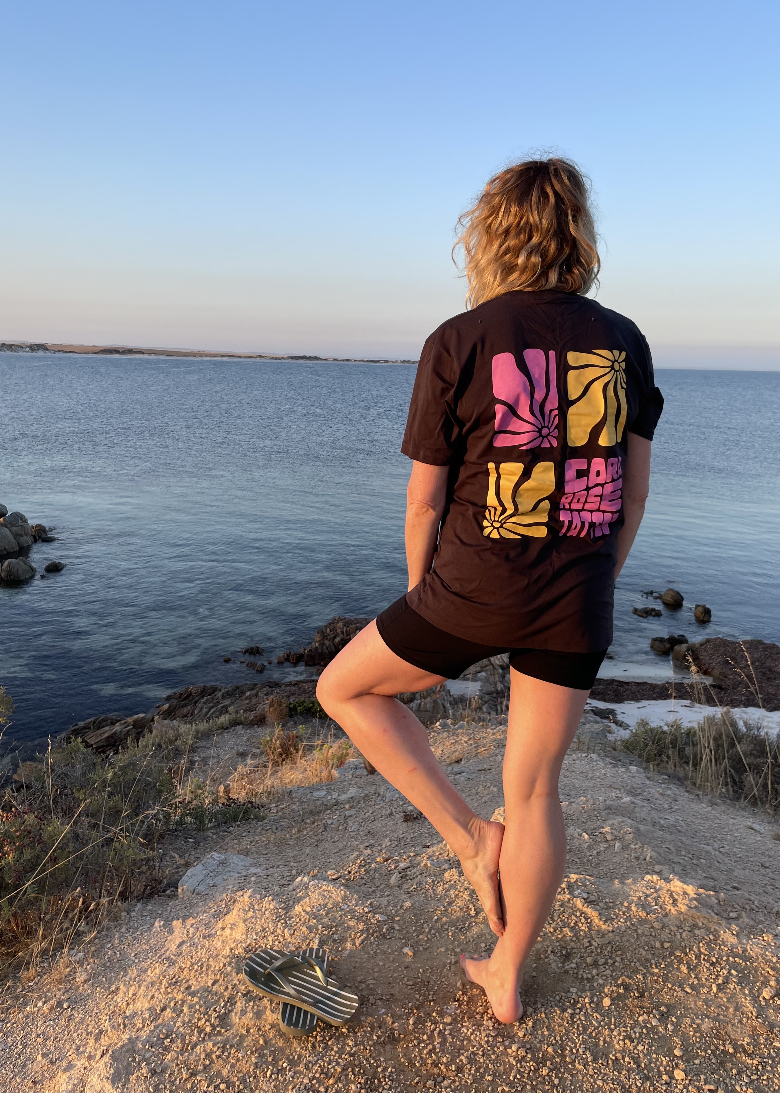 CRT - Pink and Gold on Coal Tee