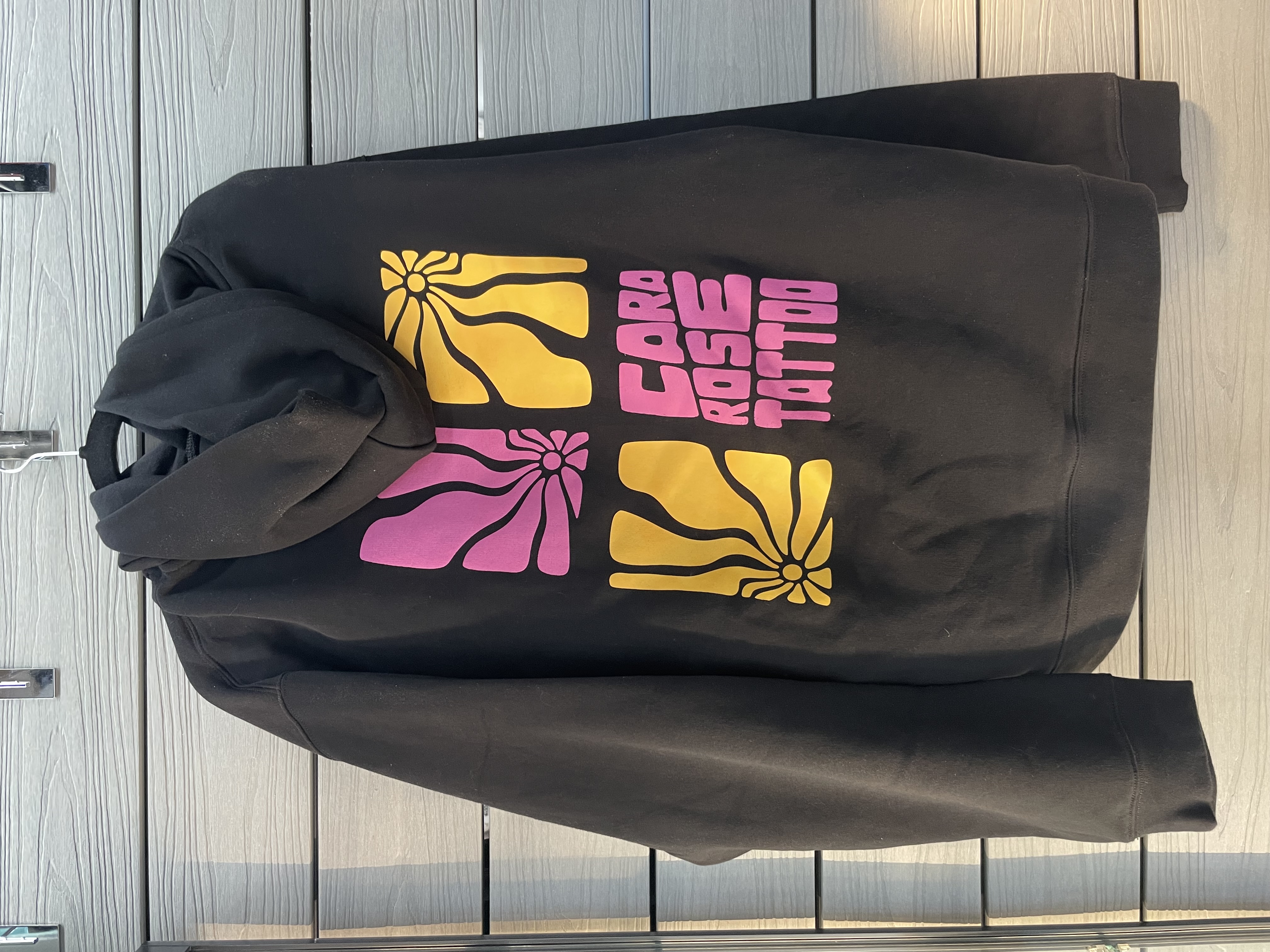 CRT - Pink and Gold on Black Hoodie