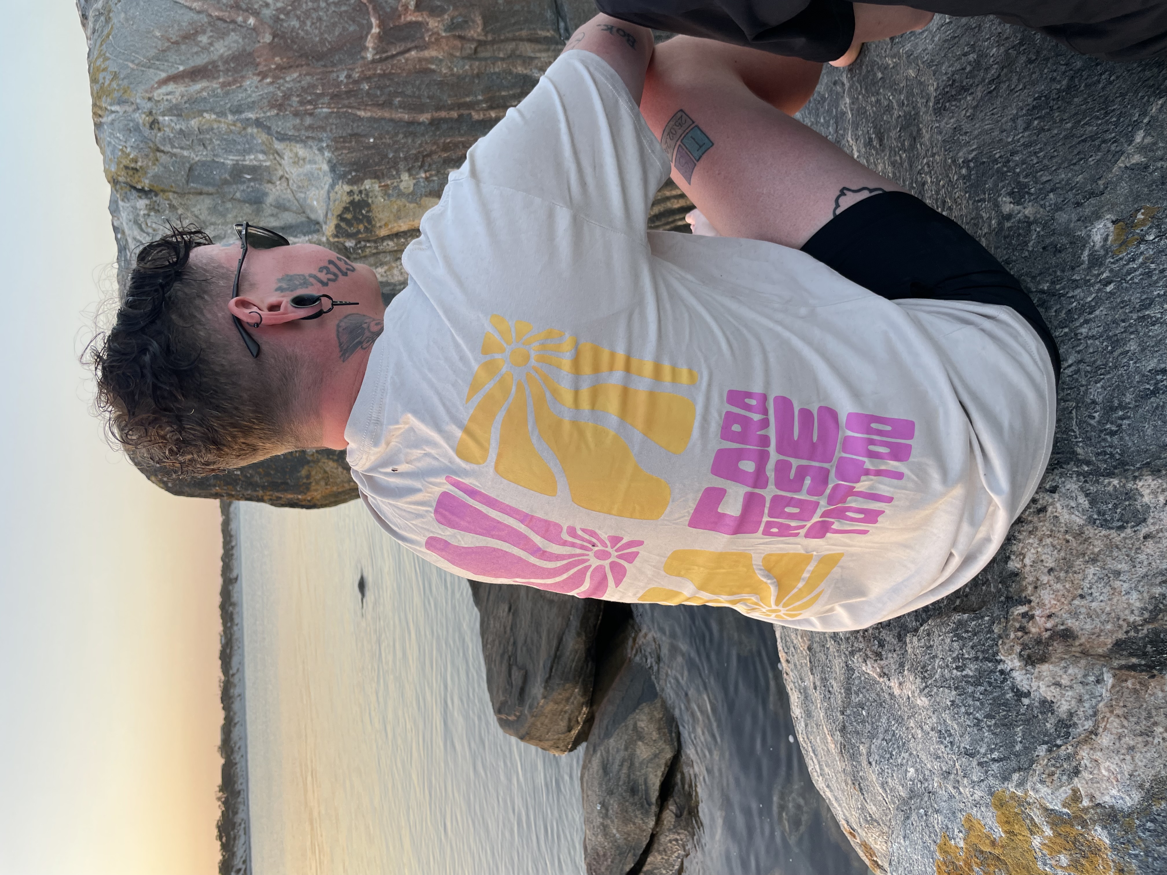 CRT - Pink and Gold on Cream Tee