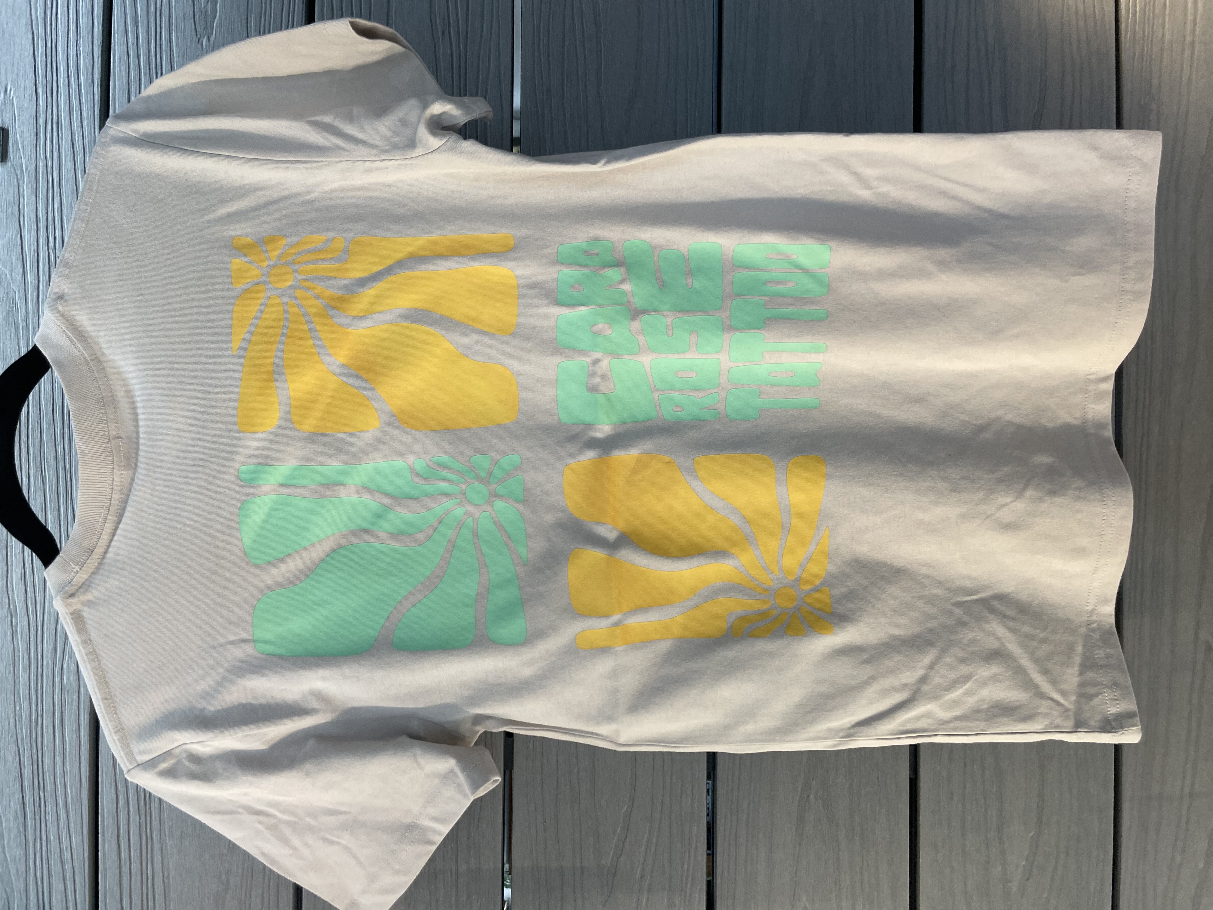 CRT - Green and Gold on Cream Tee