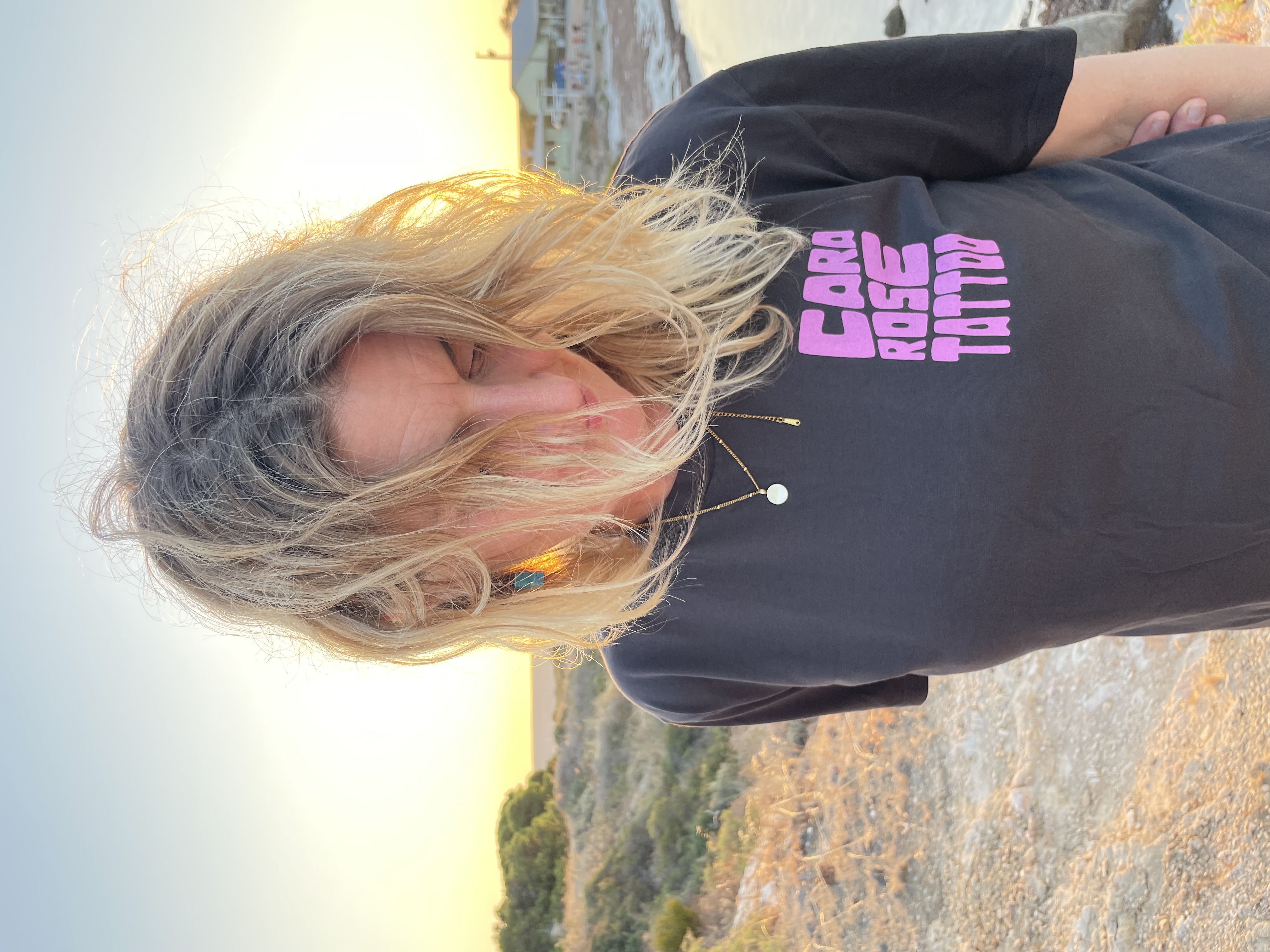 CRT - Pink and Gold on Coal Tee