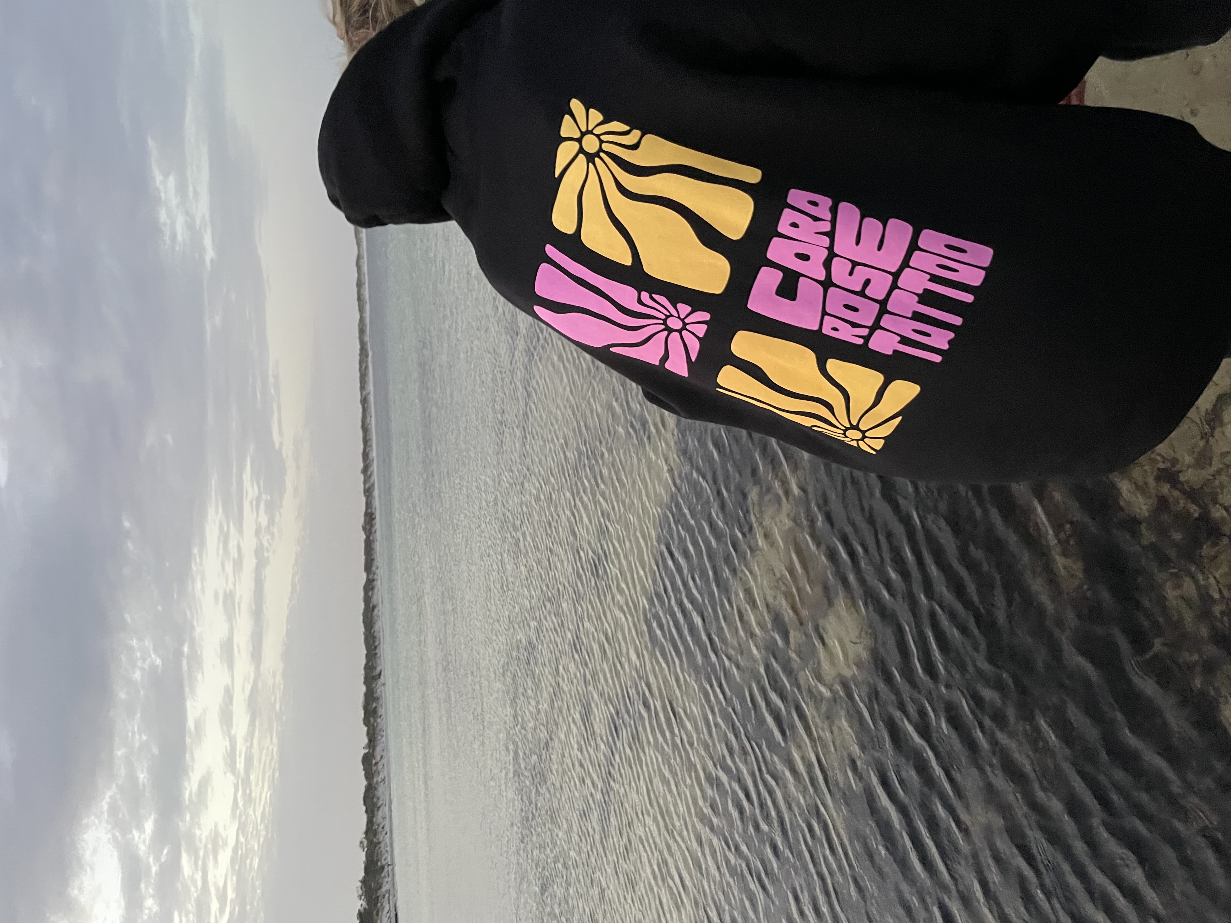 CRT - Pink and Gold on Black Hoodie