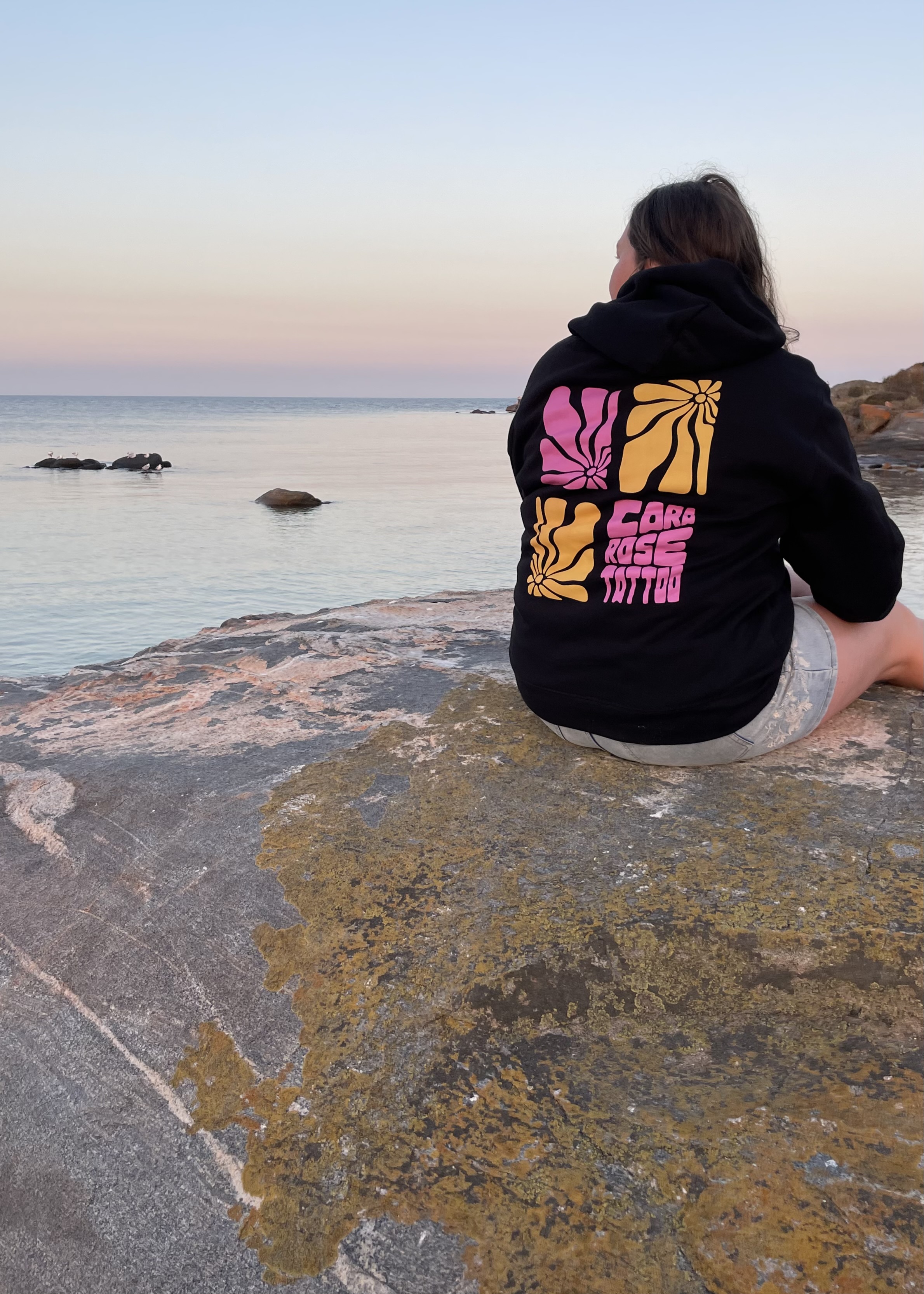 CRT - Pink and Gold on Black Hoodie