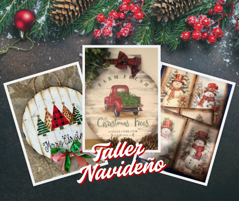 🎄Taller Navideño: Cartel decorativo con efecto envejecido (cartón, MDF o madera)