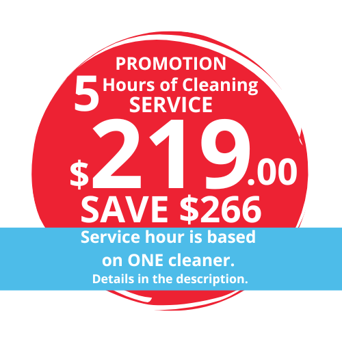 $219.00 FOR 5Hrs CLEANING SERVICE