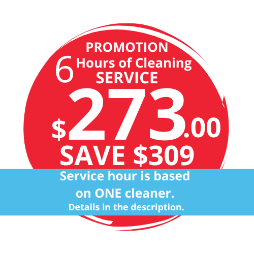 $273.00 FOR 6Hrs CLEANING SERVICE - Ideal for large homes, deep cleaning or move
