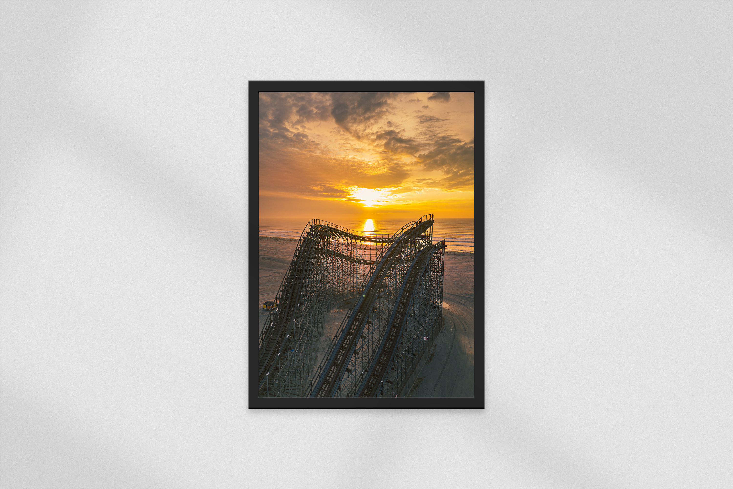 Golden Coast – Sunset Wooden Coaster Poster