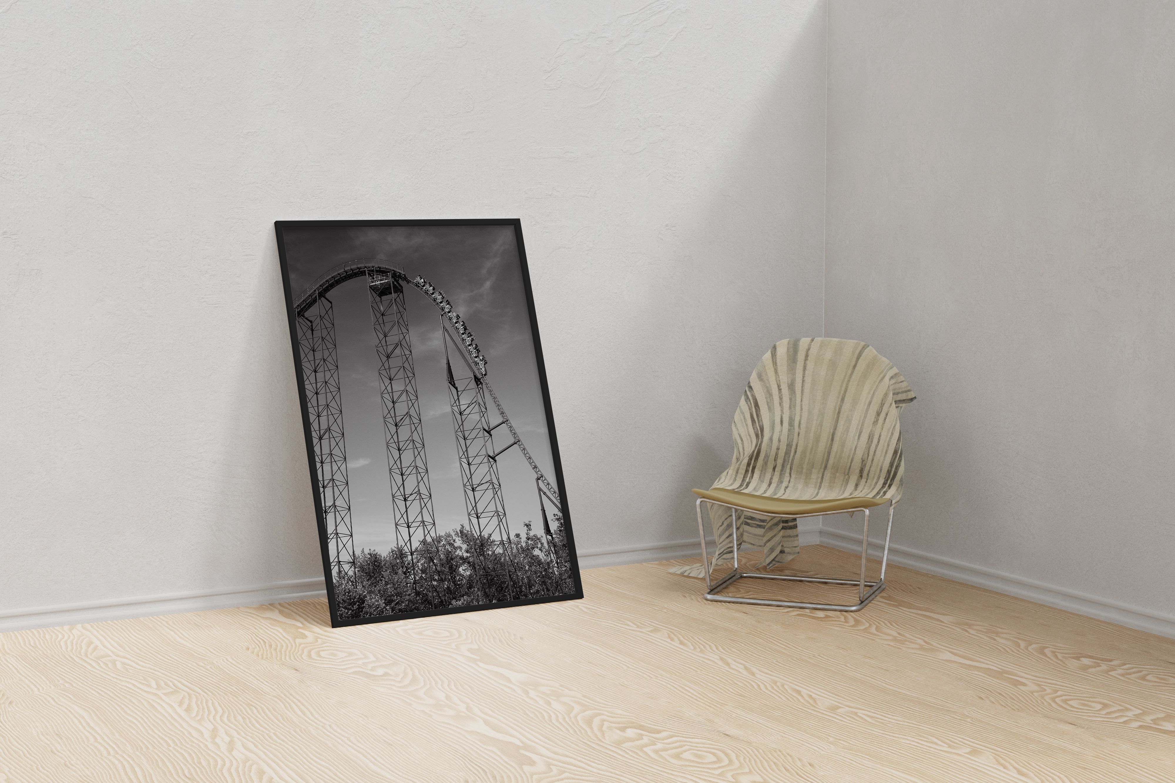 White Steel Ascent – Coaster Skyline Wende Poster