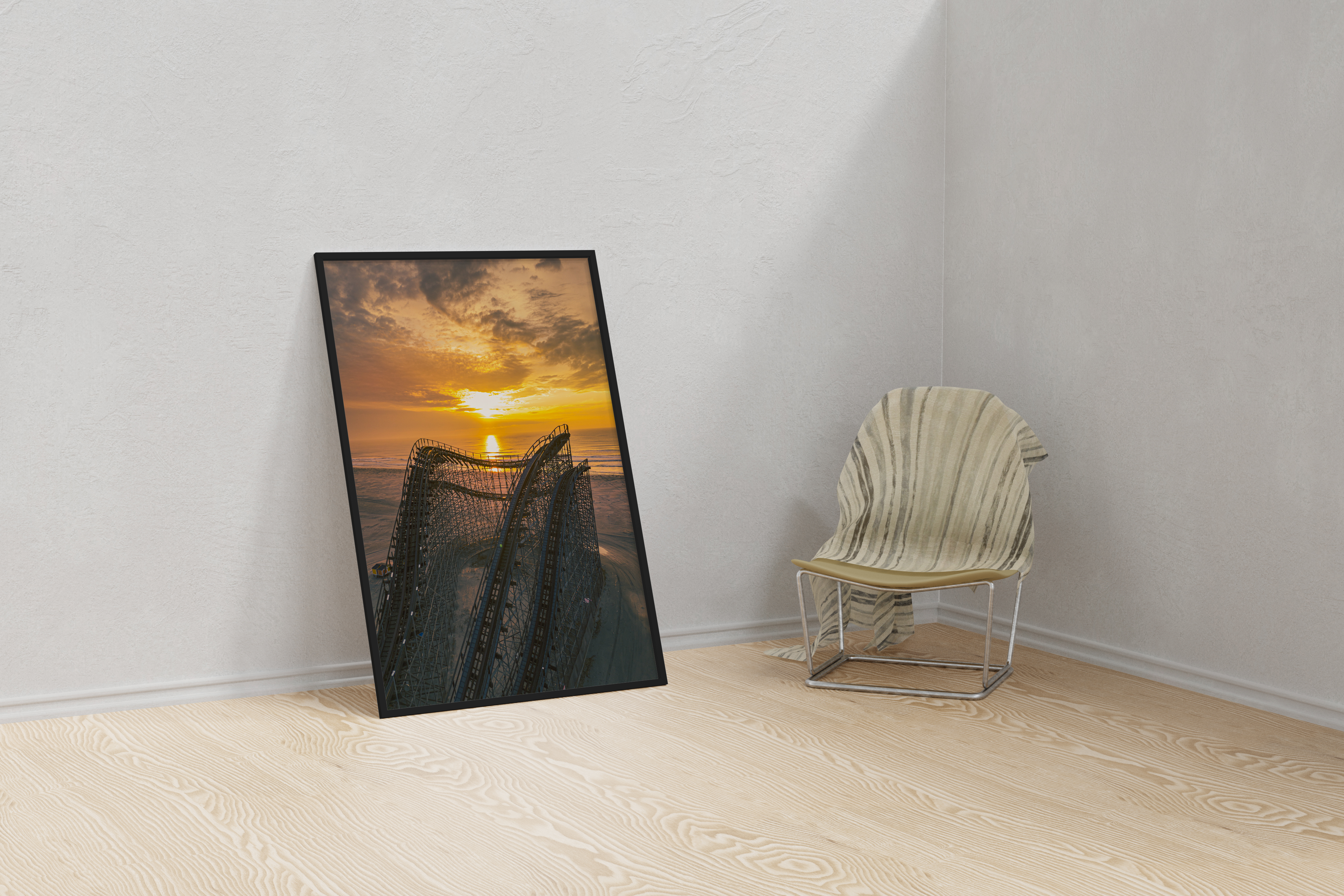 Golden Coast – Sunset Wooden Coaster Poster