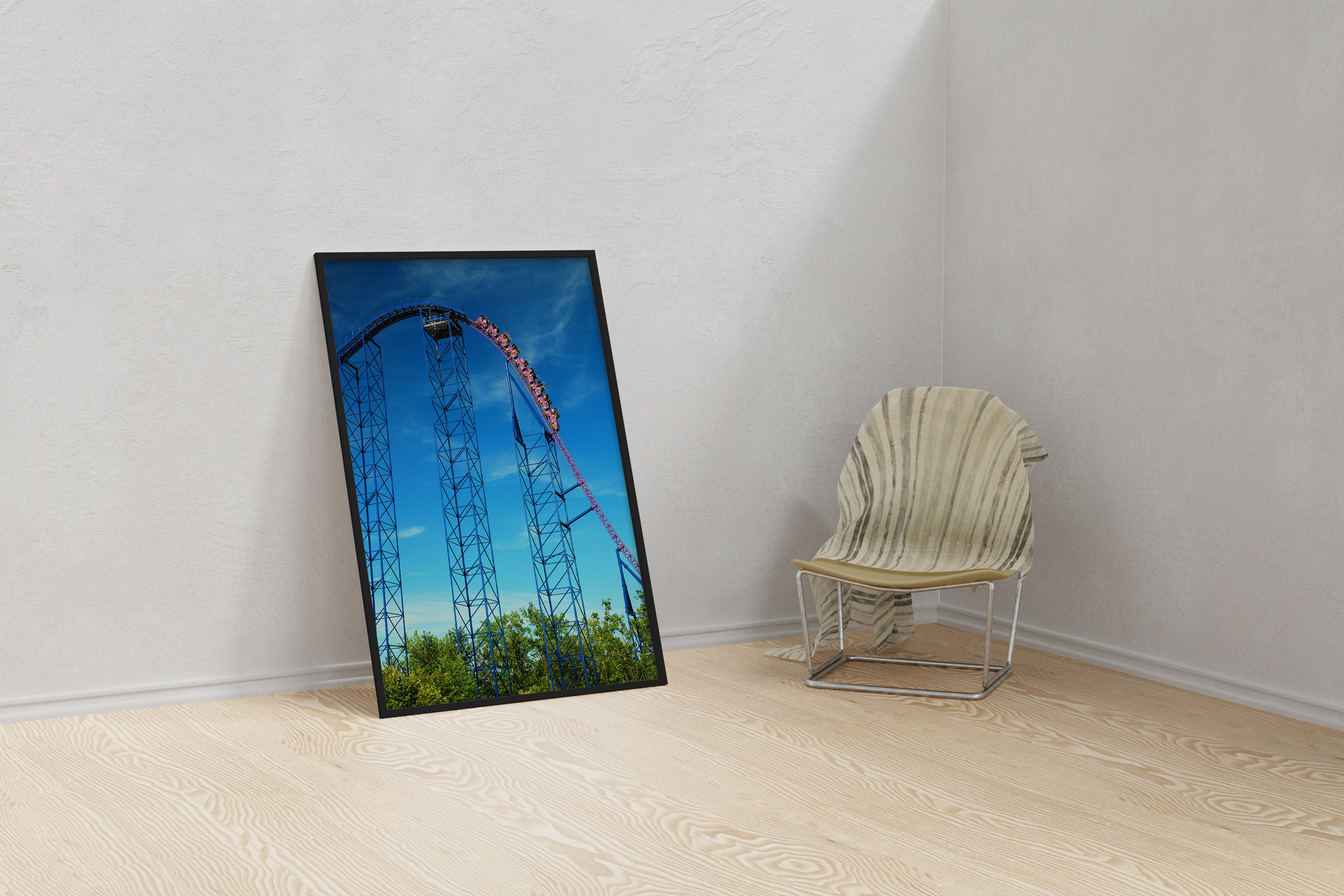 White Steel Ascent – Coaster Skyline Wende Poster