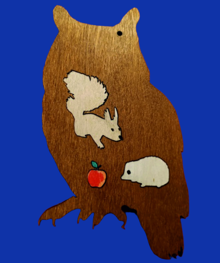 Wanddeko Eule mit Tieren