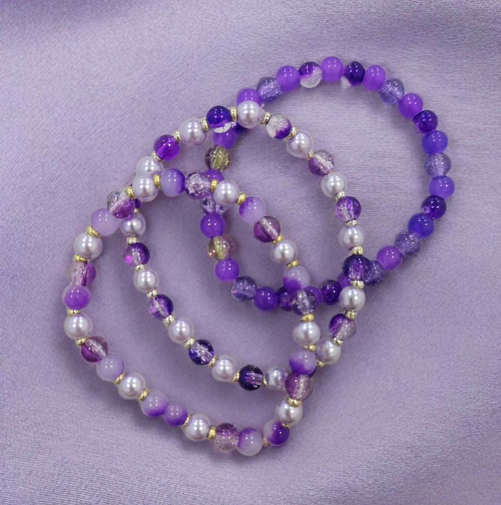 Purple Beaded Bracelets