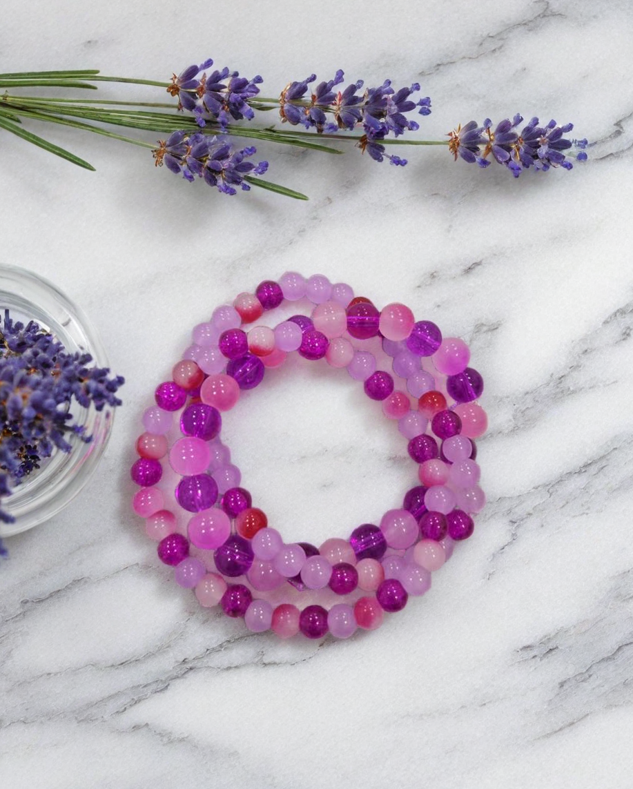 Pink Beaded Bracelet Set