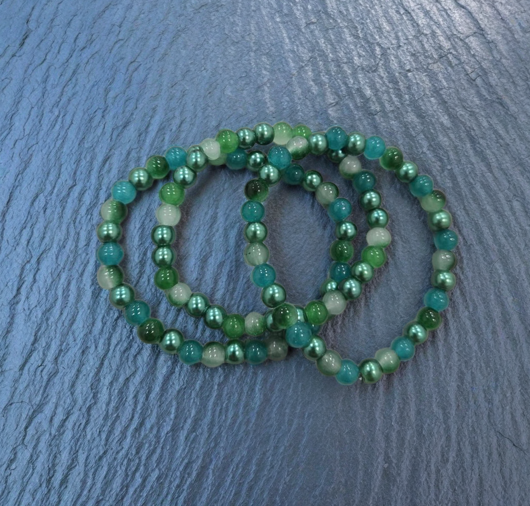 Green and Blue Beaded Bracelets