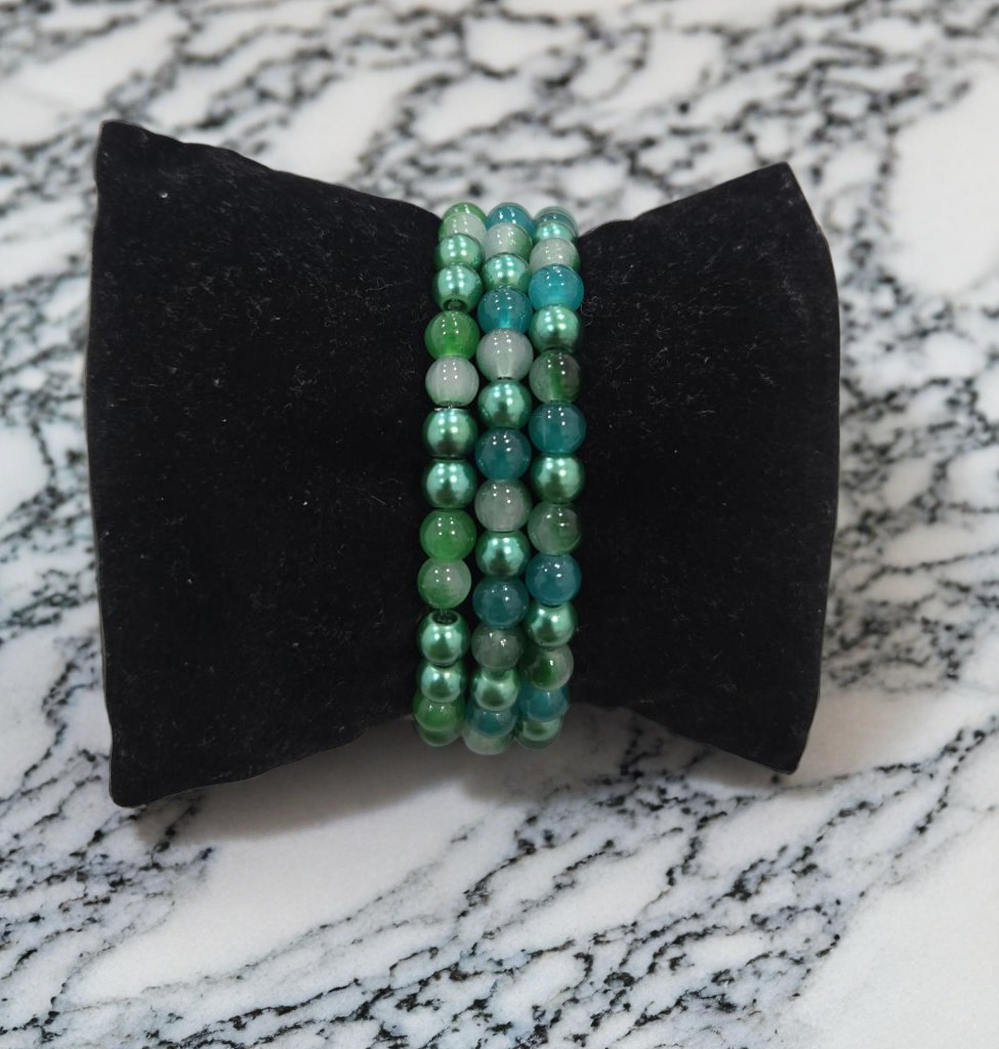 Green and Blue Beaded Bracelets