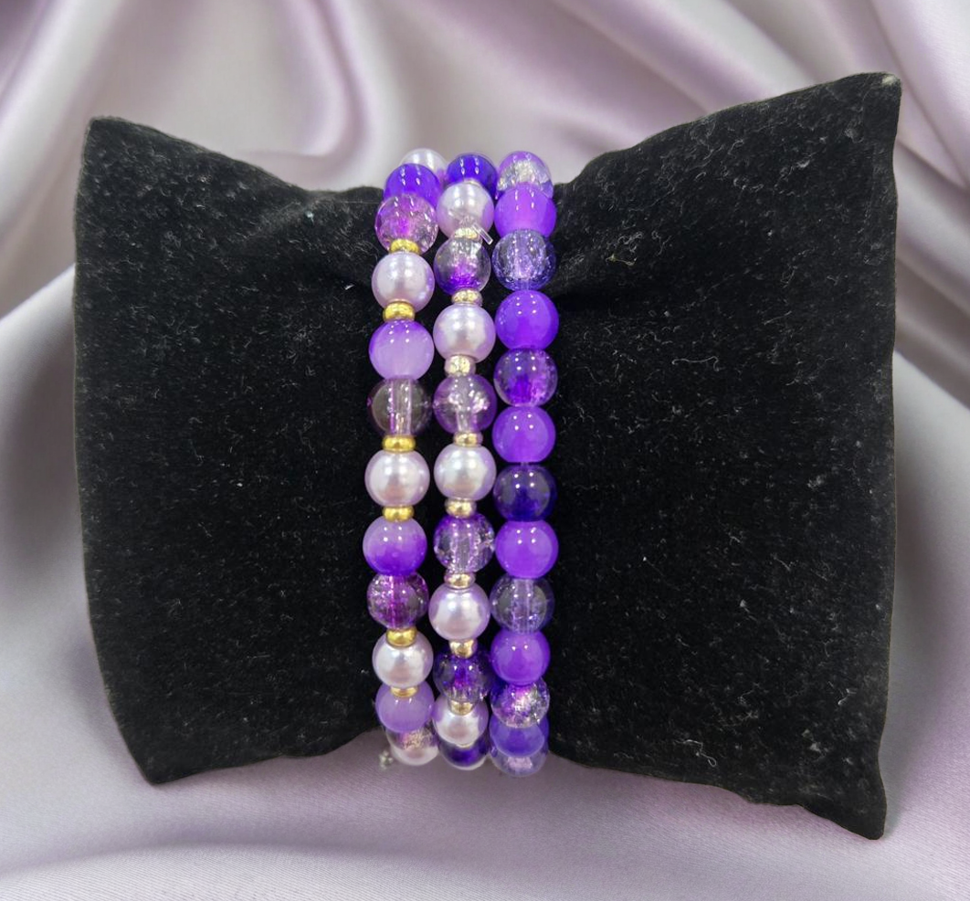 Purple Beaded Bracelets