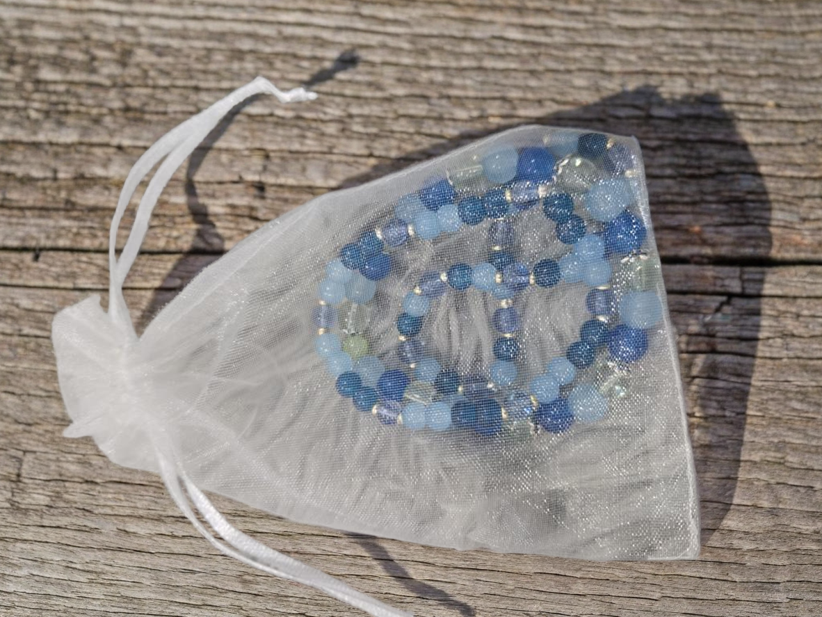 Blue Beaded Bracelet Set