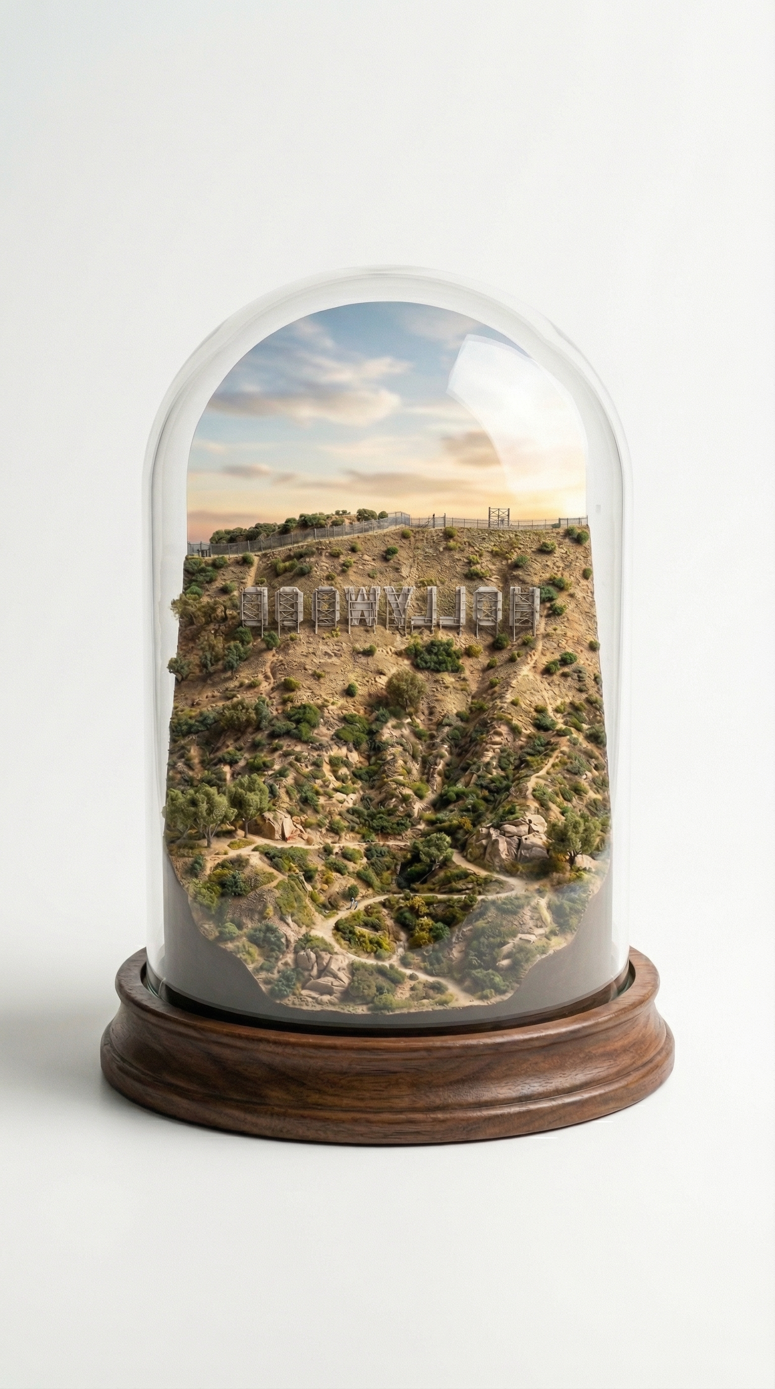 Hollywood Sign Miniature Dome Showpiece – Celebrity Vibe Decor (Rs. 110)