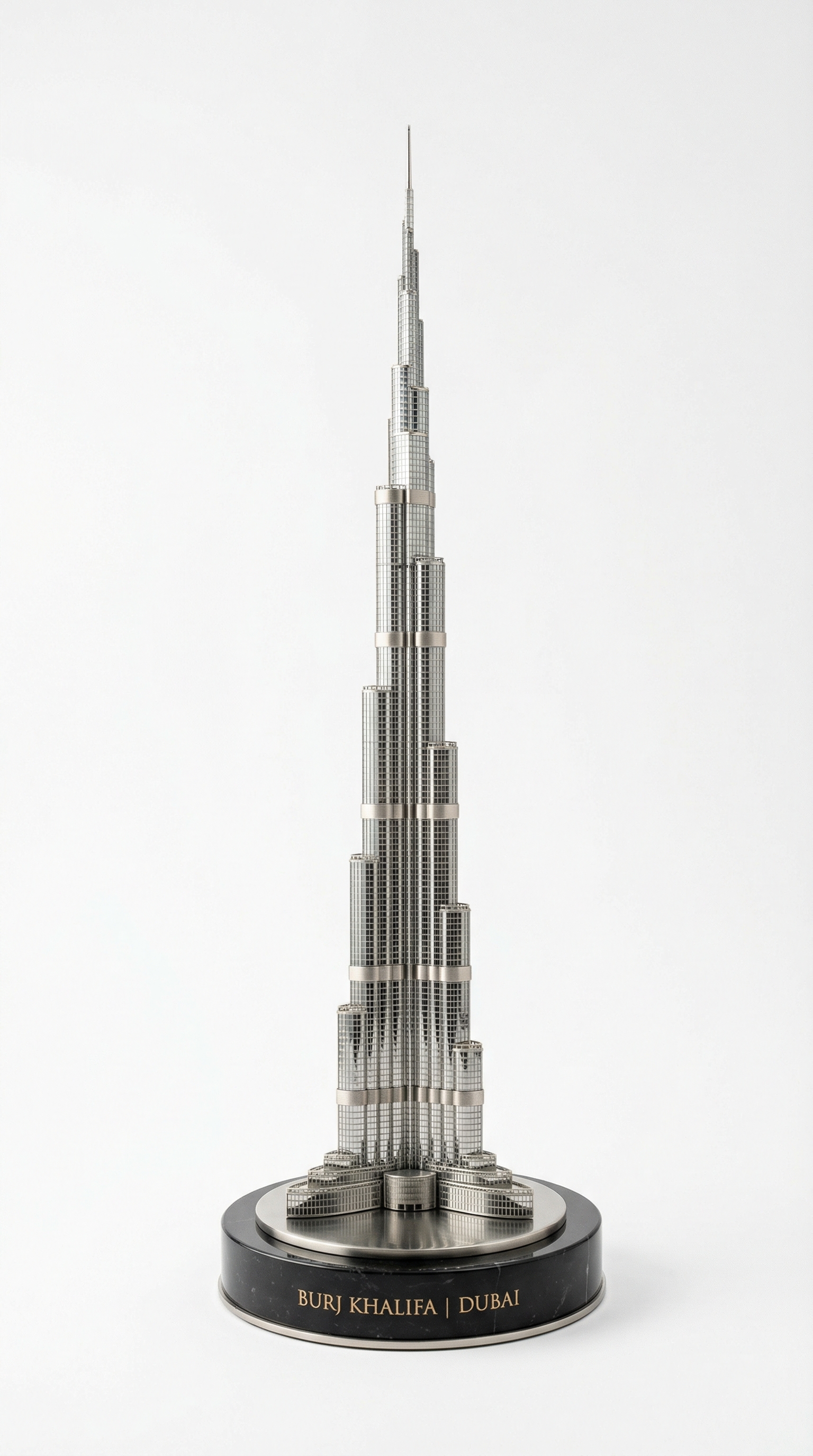 Burj Khalifa Miniature Showpiece – Black Marble Base (Rs. 110)