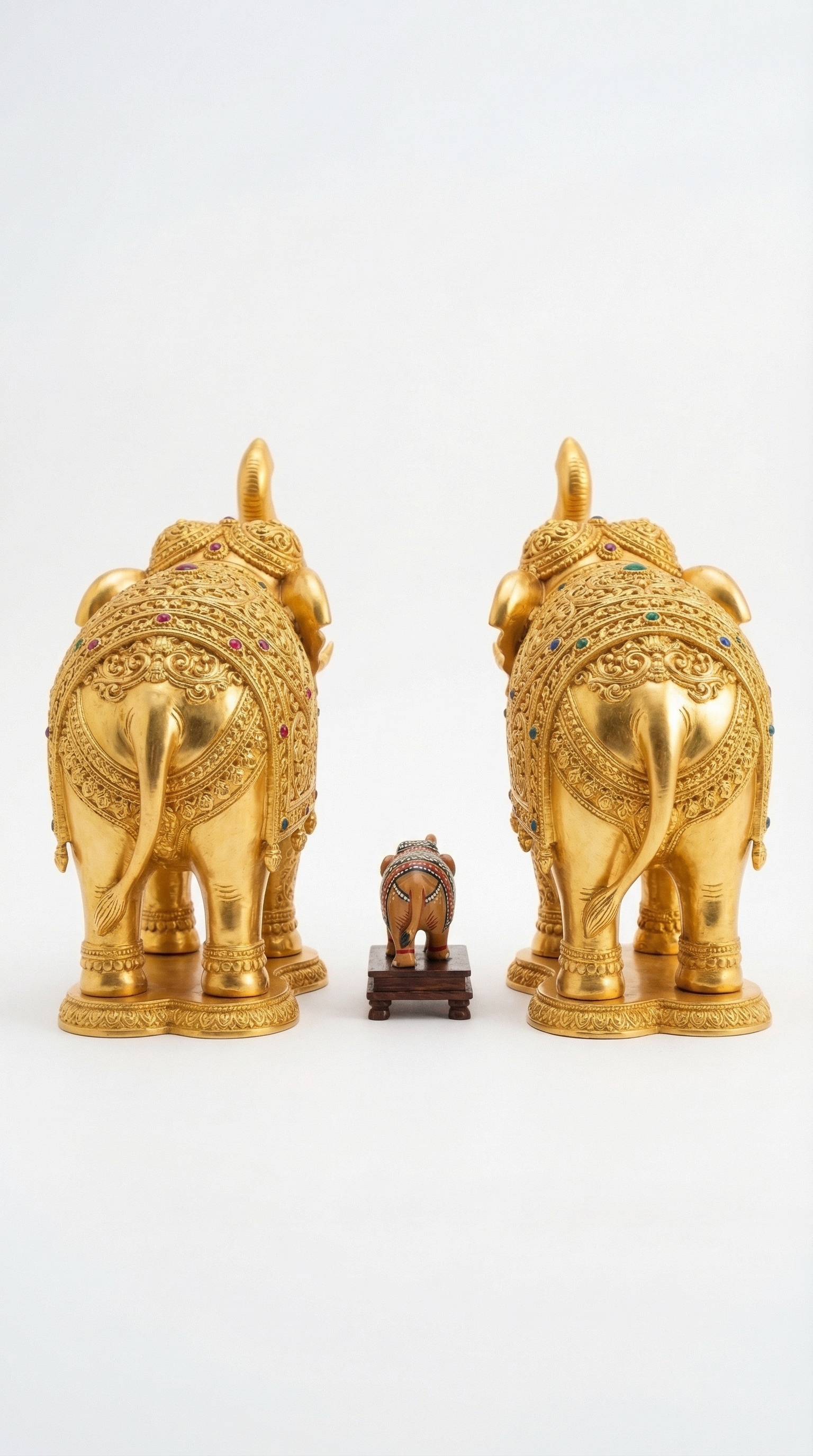 Golden Elephant Decorative Showpiece Set – Premium Home Decor (Rs. 110)