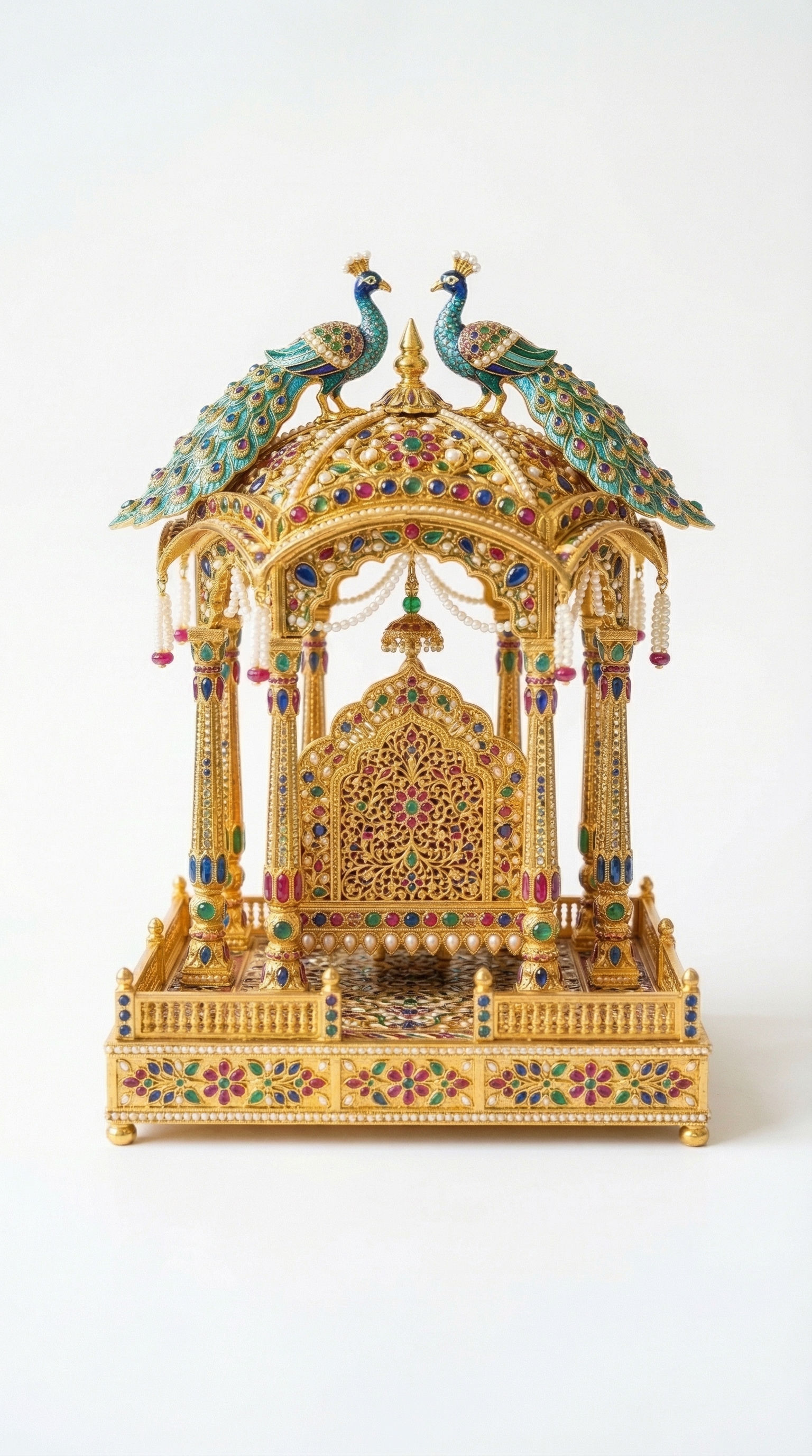 Royal Mughal Peacock Throne Showpiece – Premium Home Decor (Rs. 110)