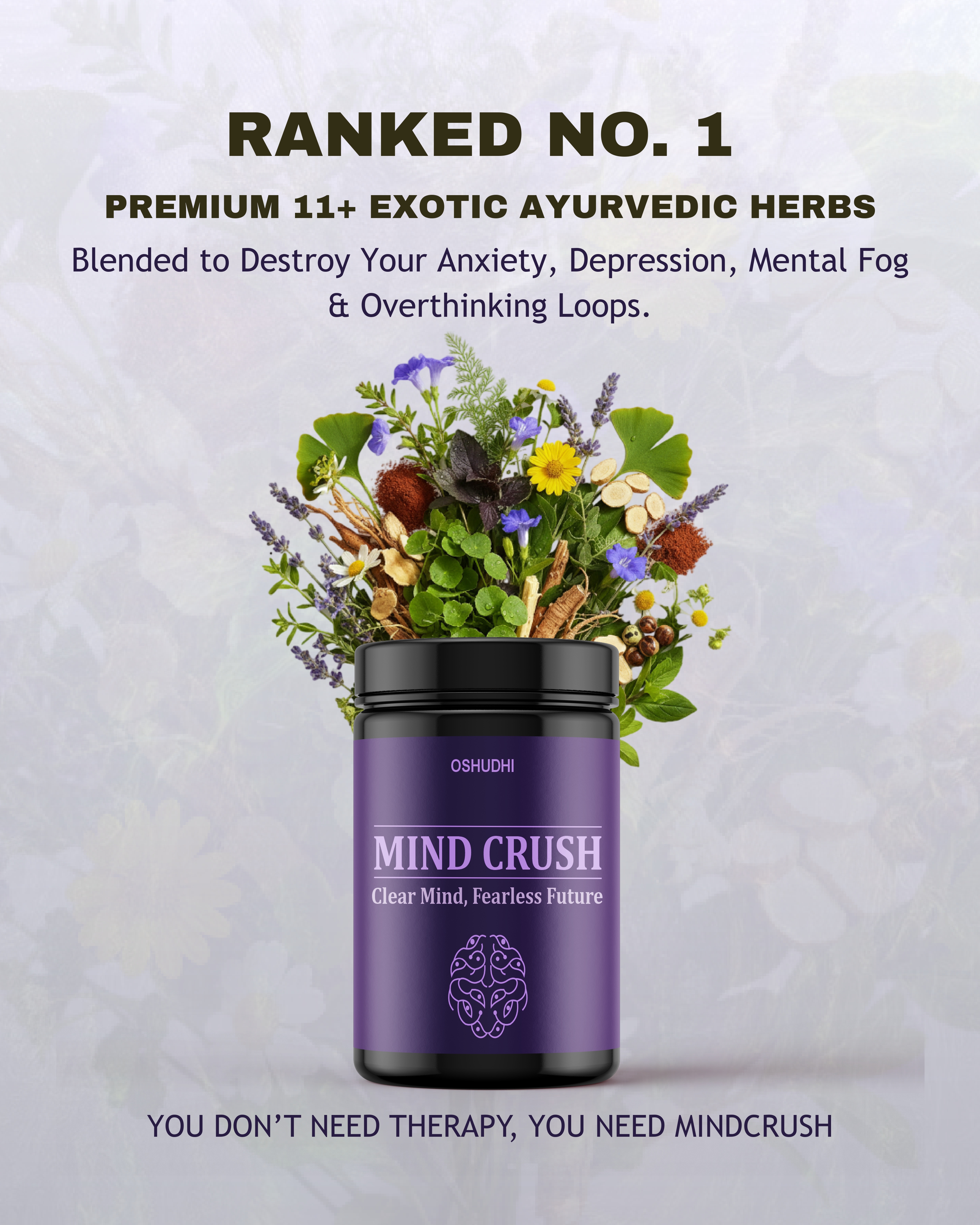 Mind Crush Ayurvedic Blend | 100% Organic | Herbal