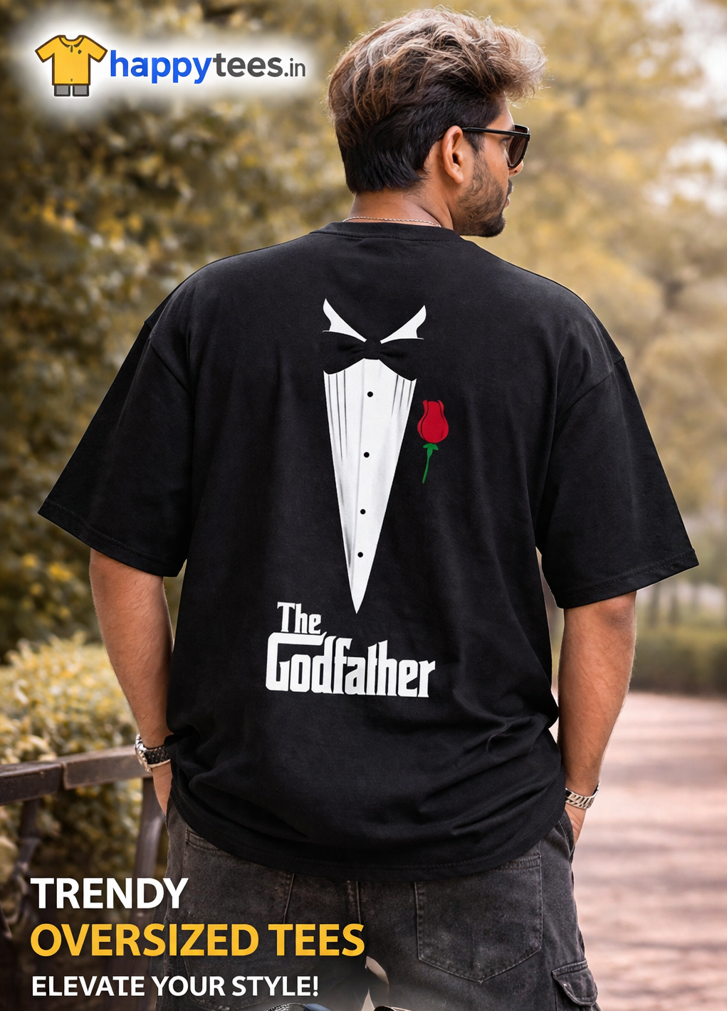 The Godfather Oversized Black T-Shirt for Men 