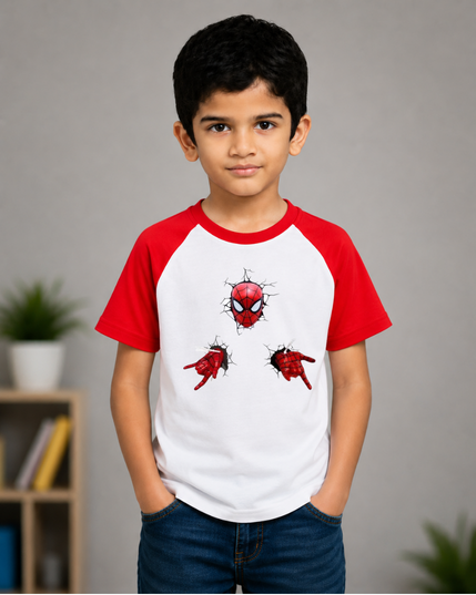 Kids Spider-Themed Raglan T-Shirt