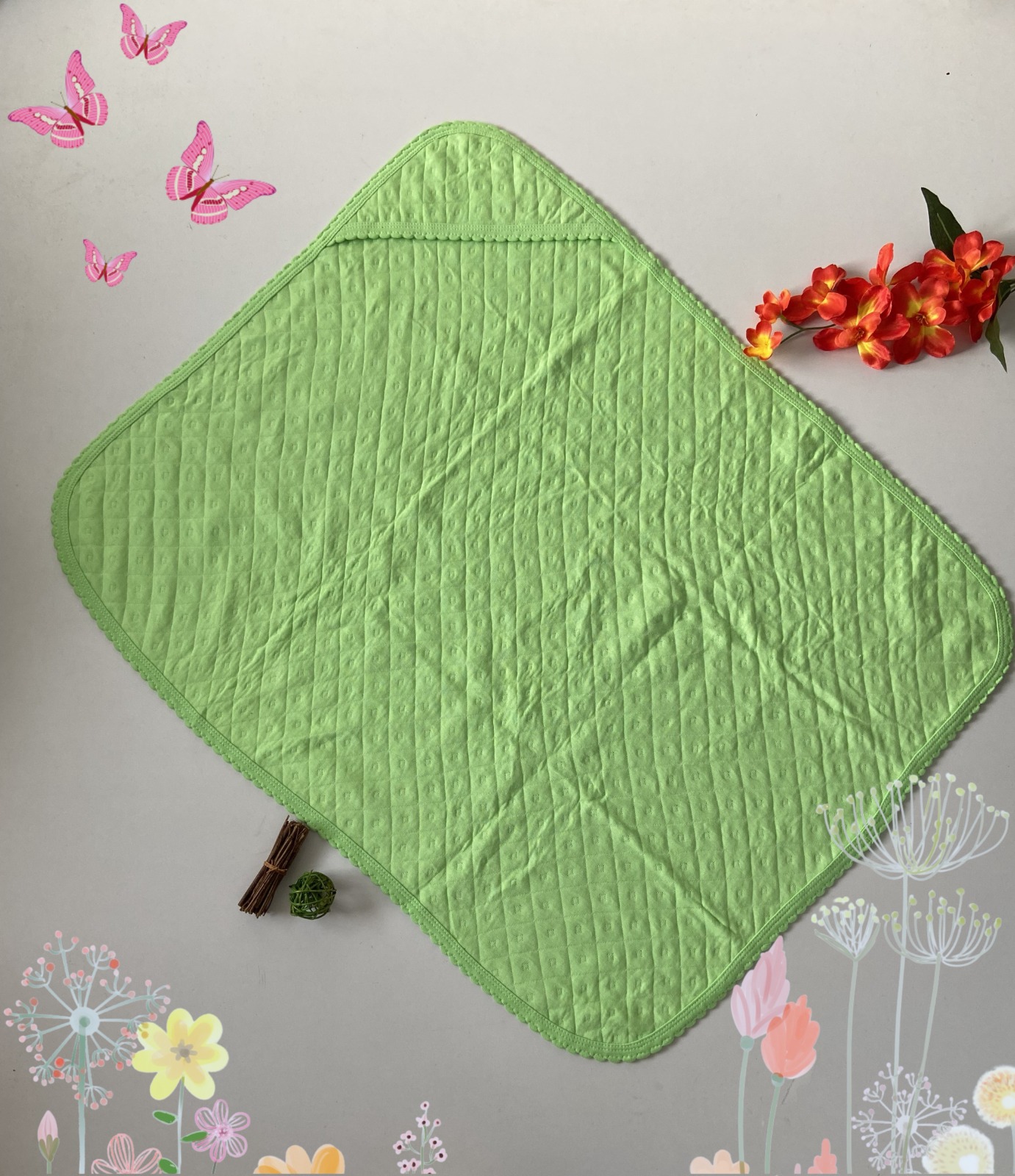 Green Quilted Blanket
