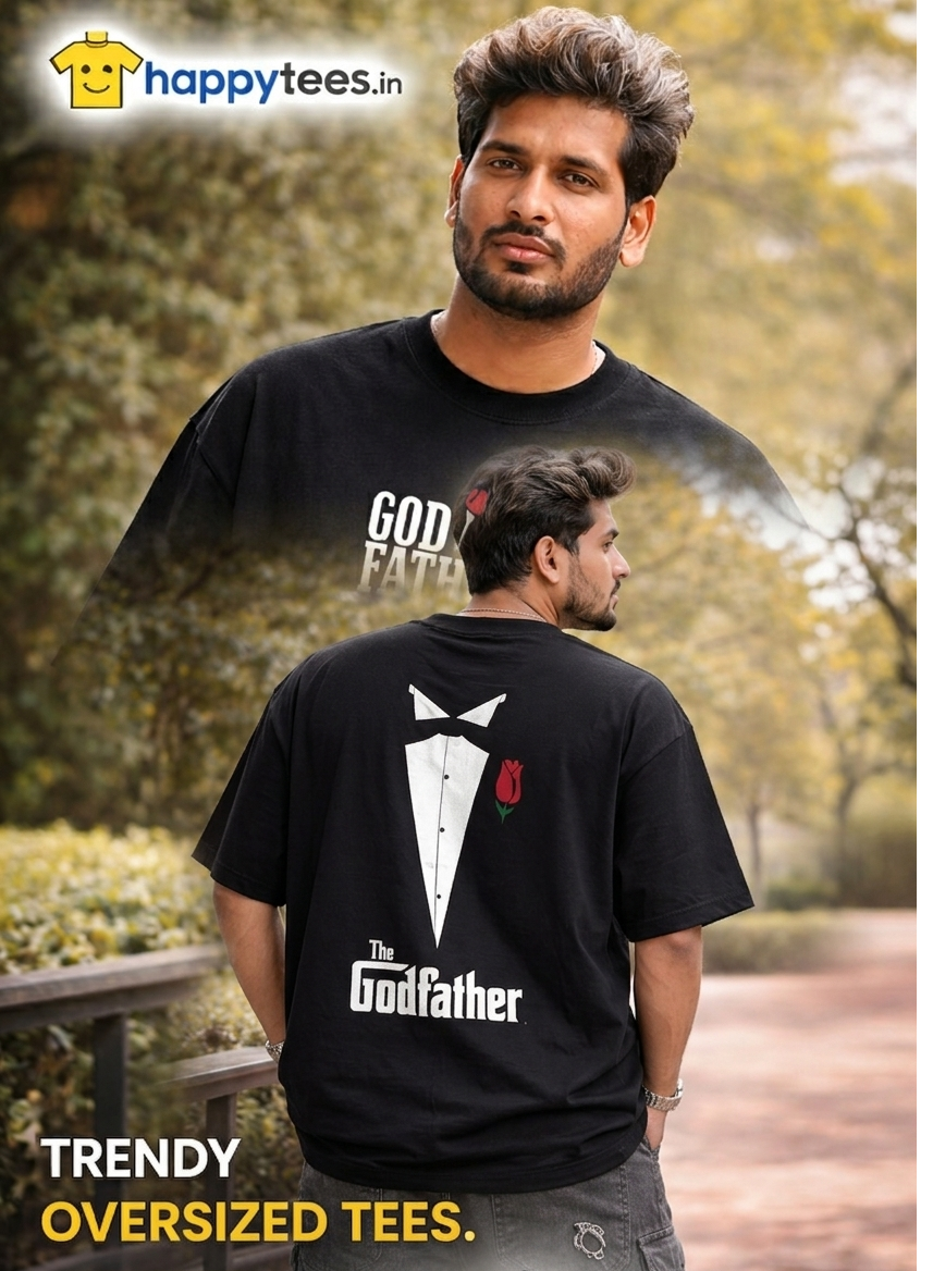 The Godfather Oversized Black T-Shirt for Men 