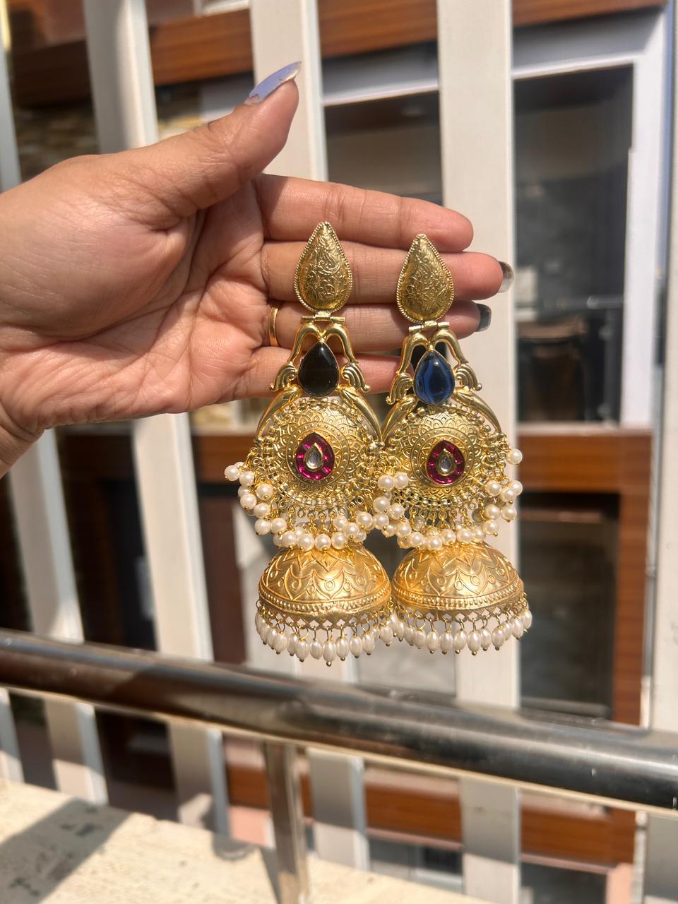 Neelam Brass Jhumka