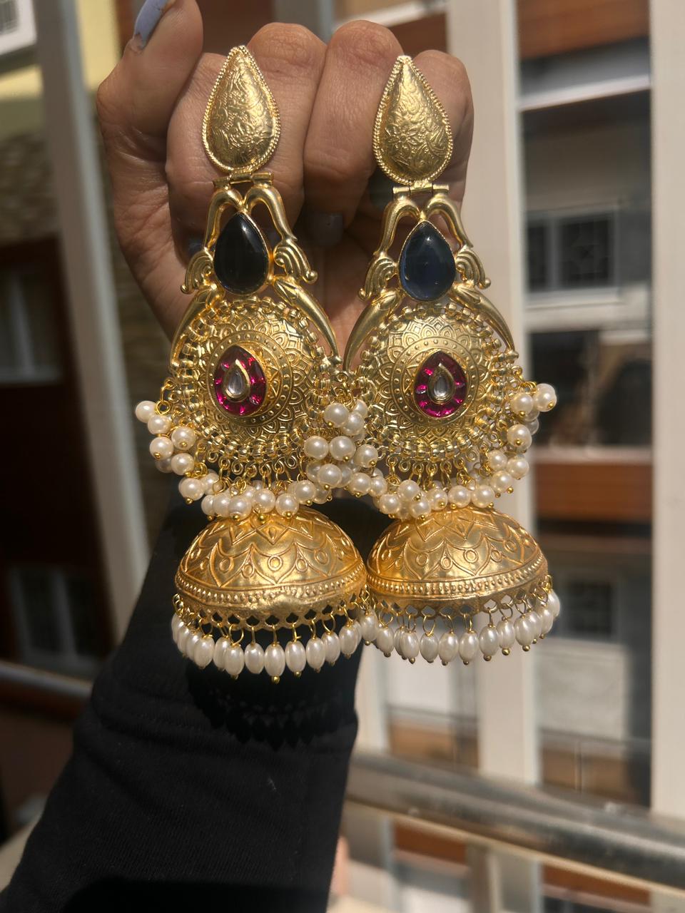 Neelam Brass Jhumka