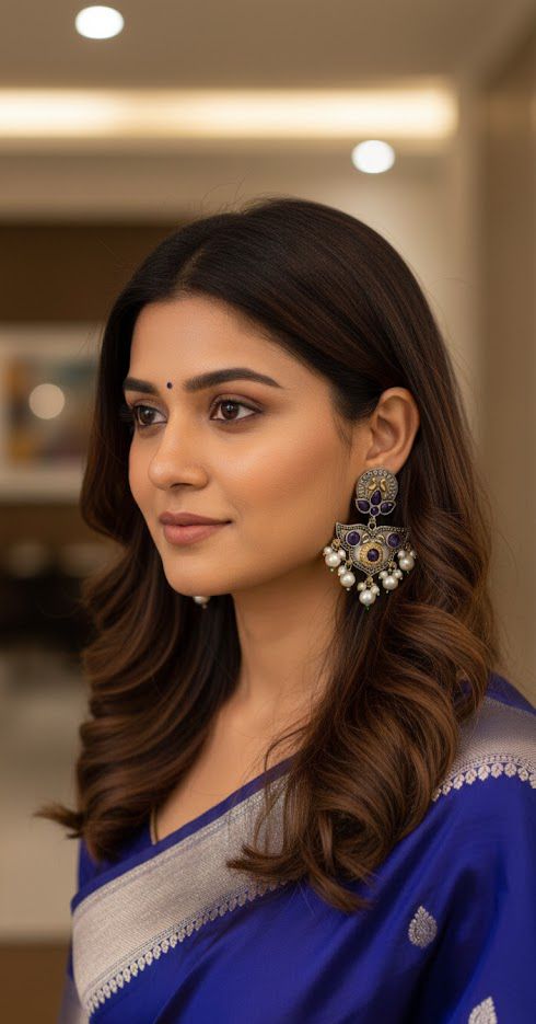 Indrani Blue Pearl Earrings